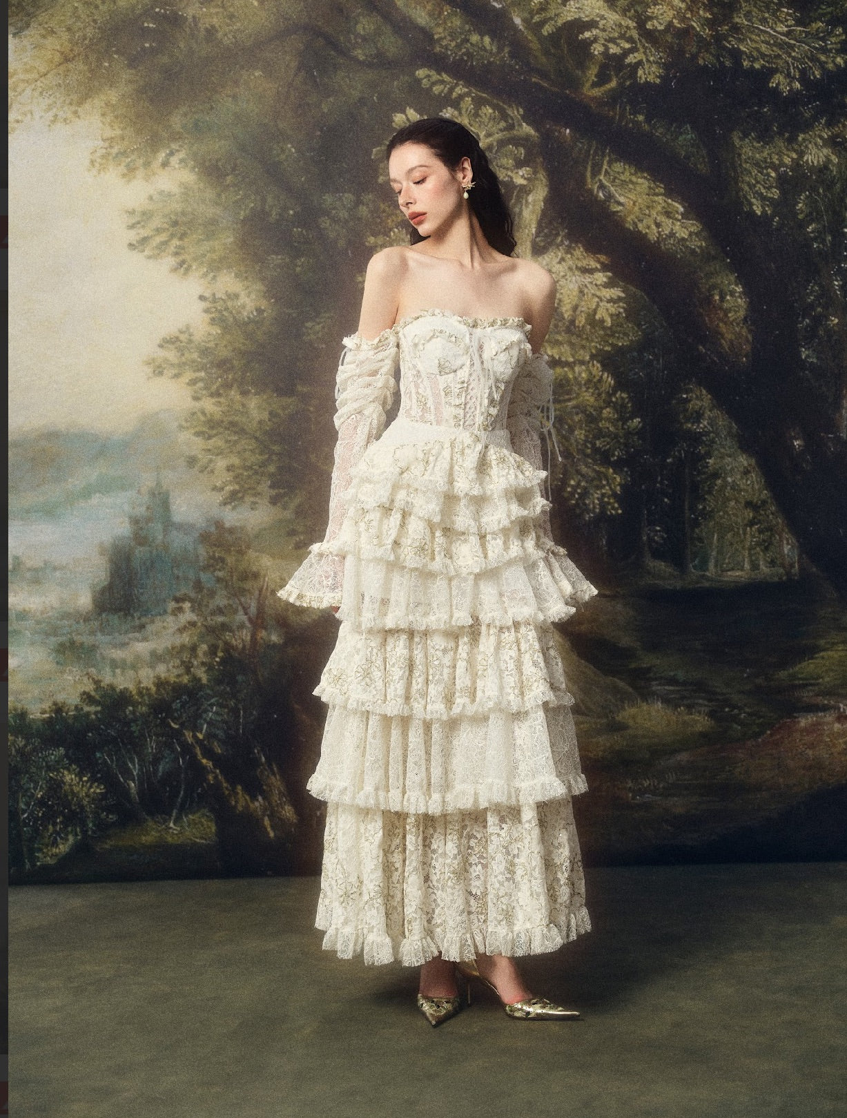 LINHPHUNG White Lace Elowen Maxi Dress