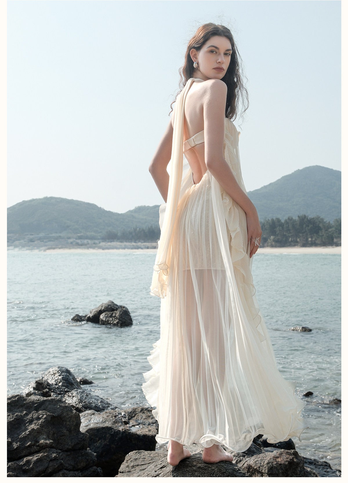 SHEERLUCK Brown Thessa Vacation Maxi Dress