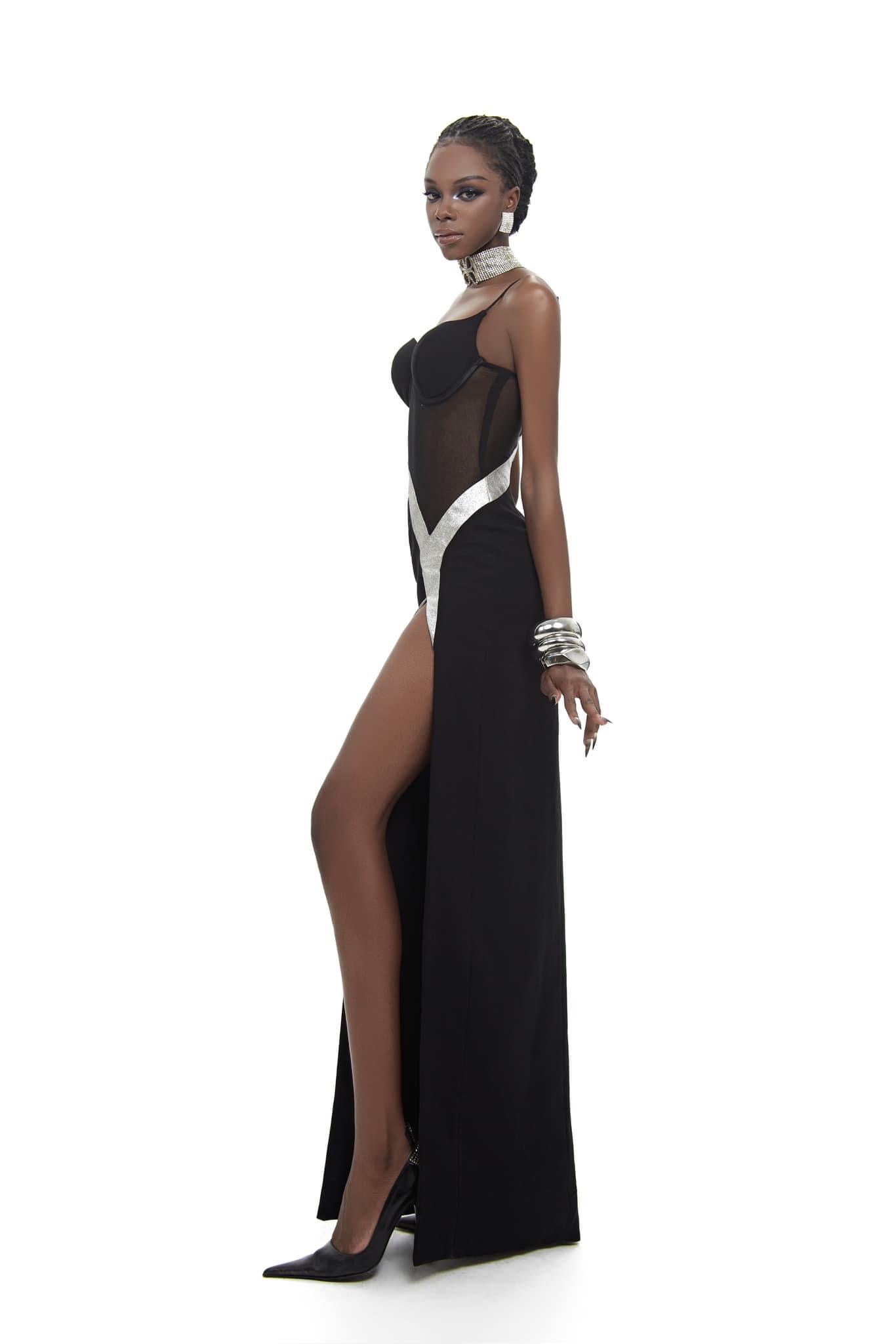 MAEL FEMME BLACK URANIA MAXI DRESS