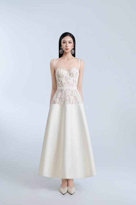 DETHEIA Elegant Vacation White Aurora Maxi Dress