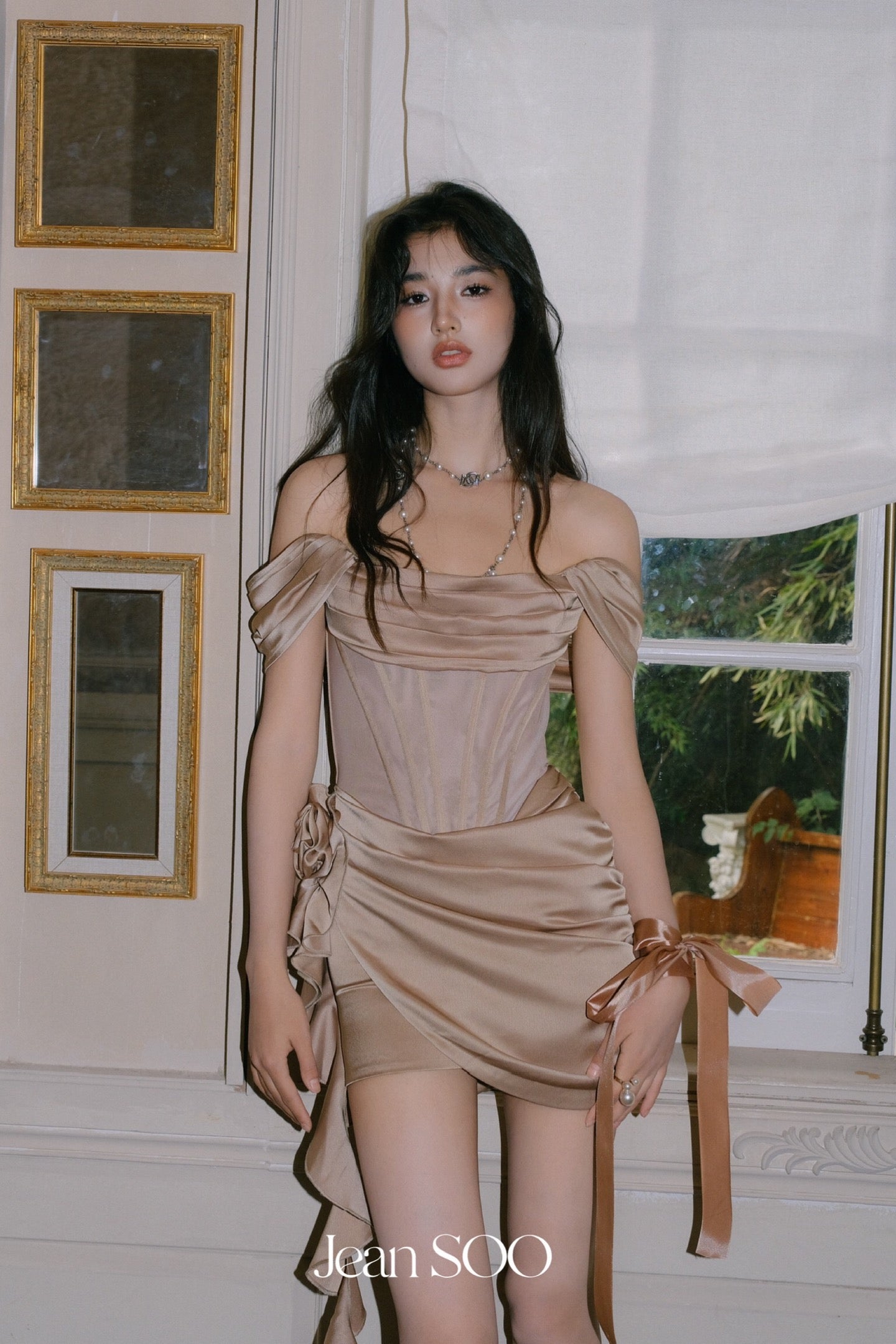 JEAN SOO Nude Mini Dress