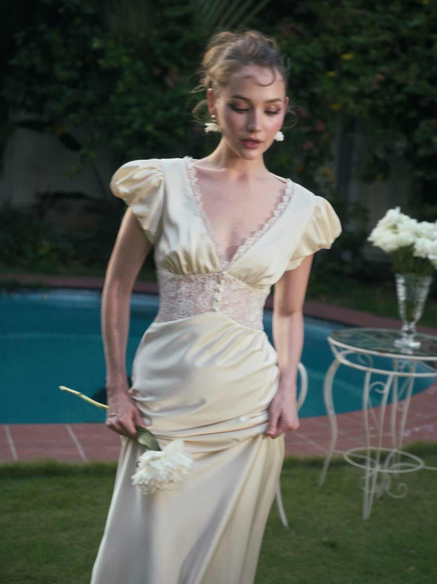 KISSERINE ATELIER Elegant Fairycore Lace White Mariam Maxi Dress