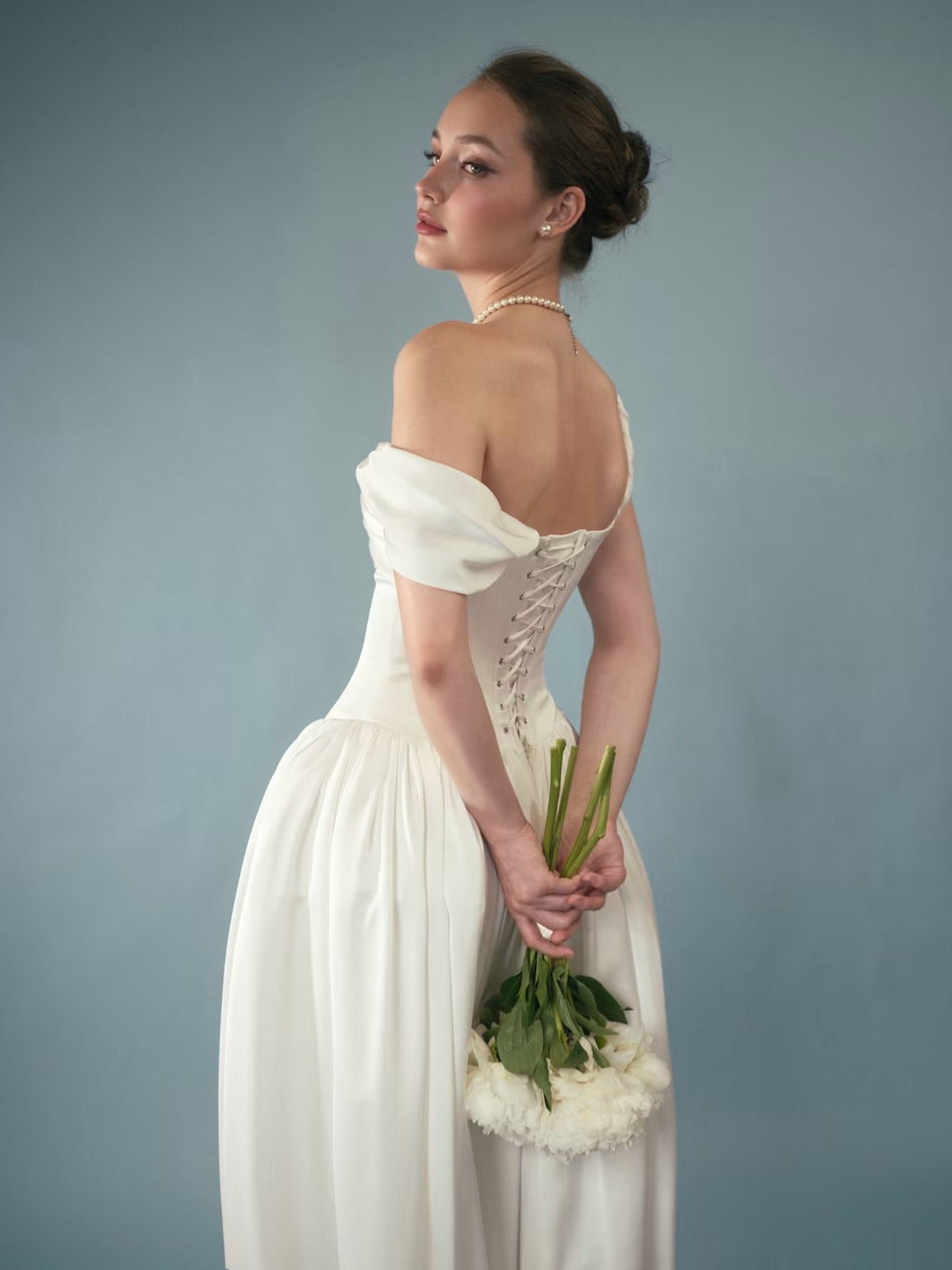 White Satin Eveline Maxi Dress