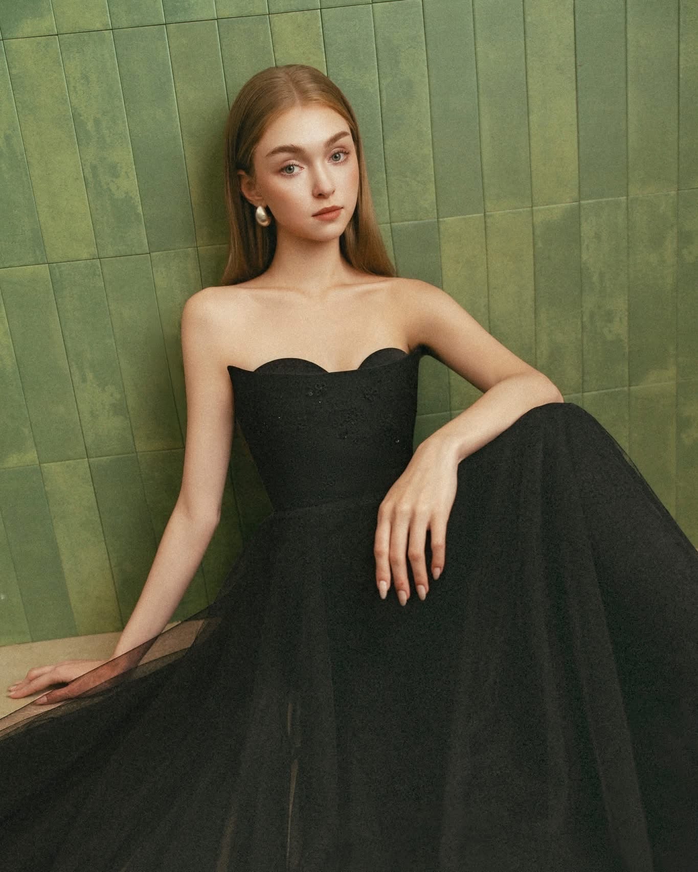DETHEIA Elegant Vintage Black Demi A-Line Maxi Dress