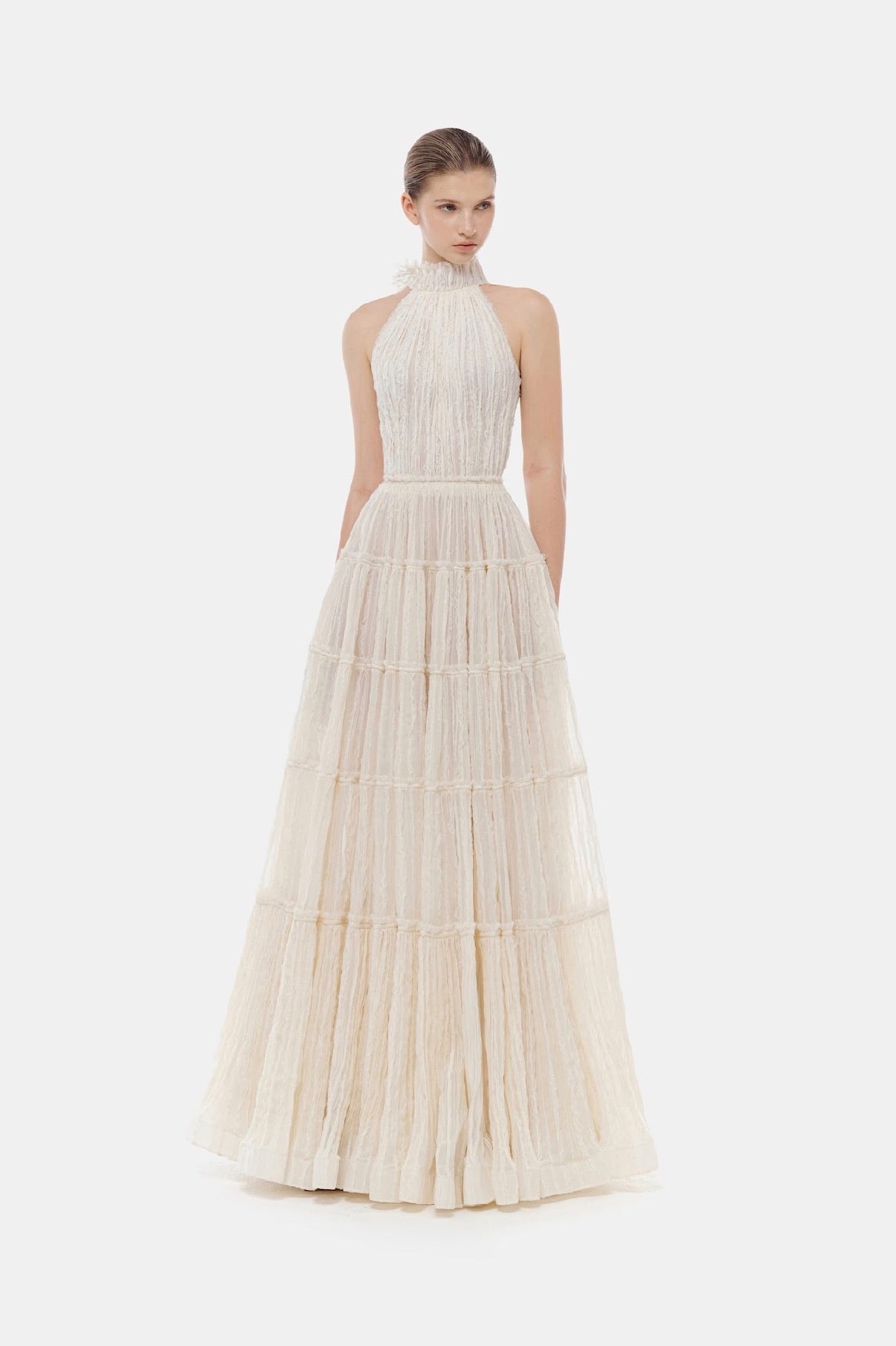 MONTSAND Burgundy Red Smocked Lace Maxi Dress