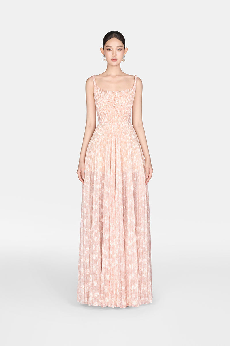 MONTSAND Pink Pleated Maxi Dress