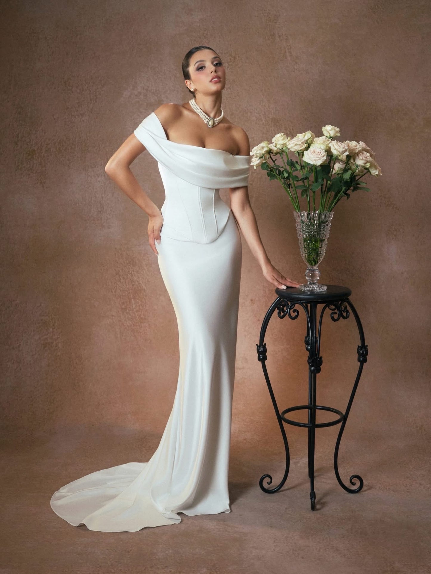 KISSERINE ATELIER Elegant Fairycore White Malena Maxi Dress