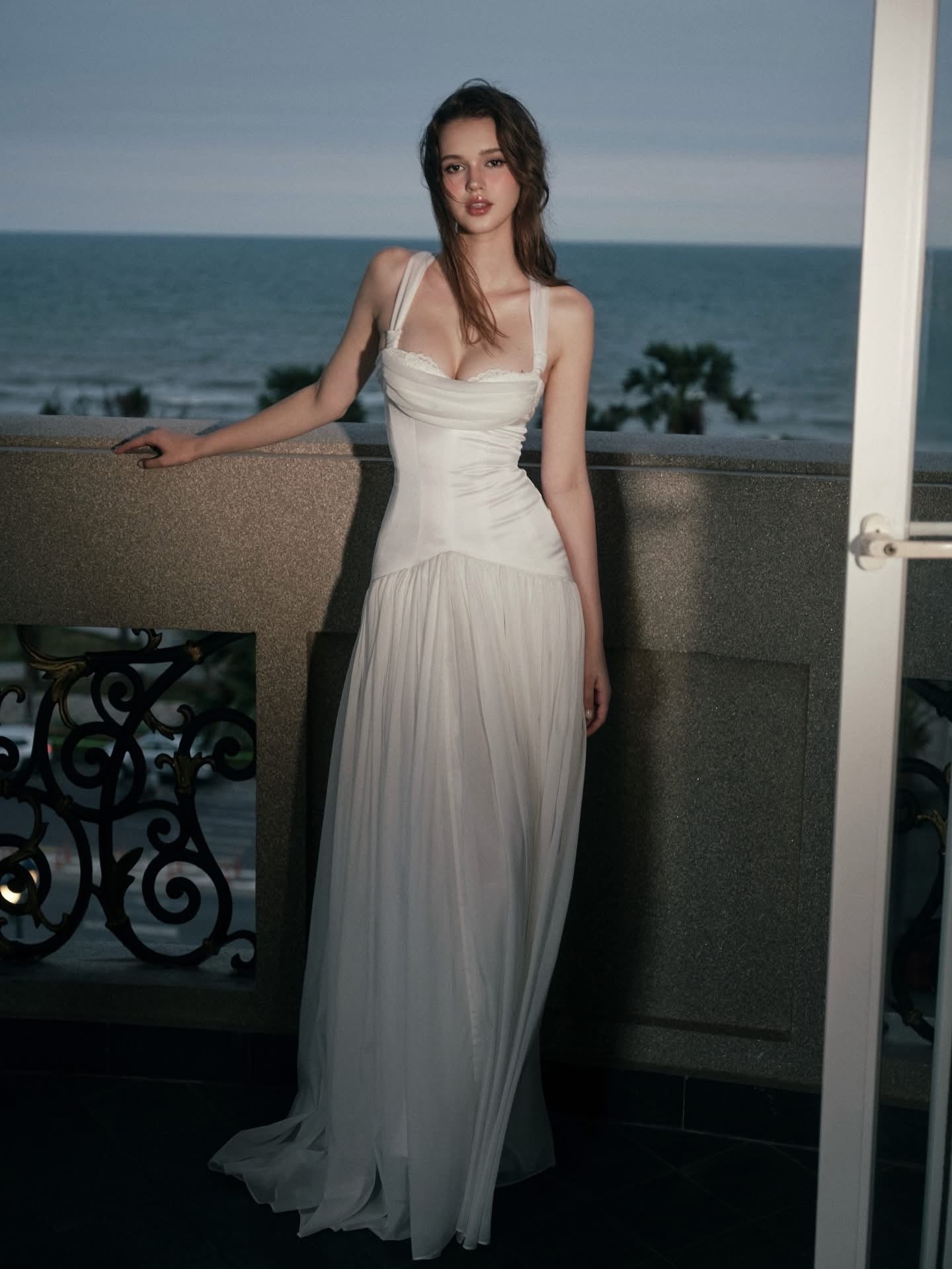 KISSERINE ATELIER Elegant Fairycore White Gown Camilla Maxi Dress