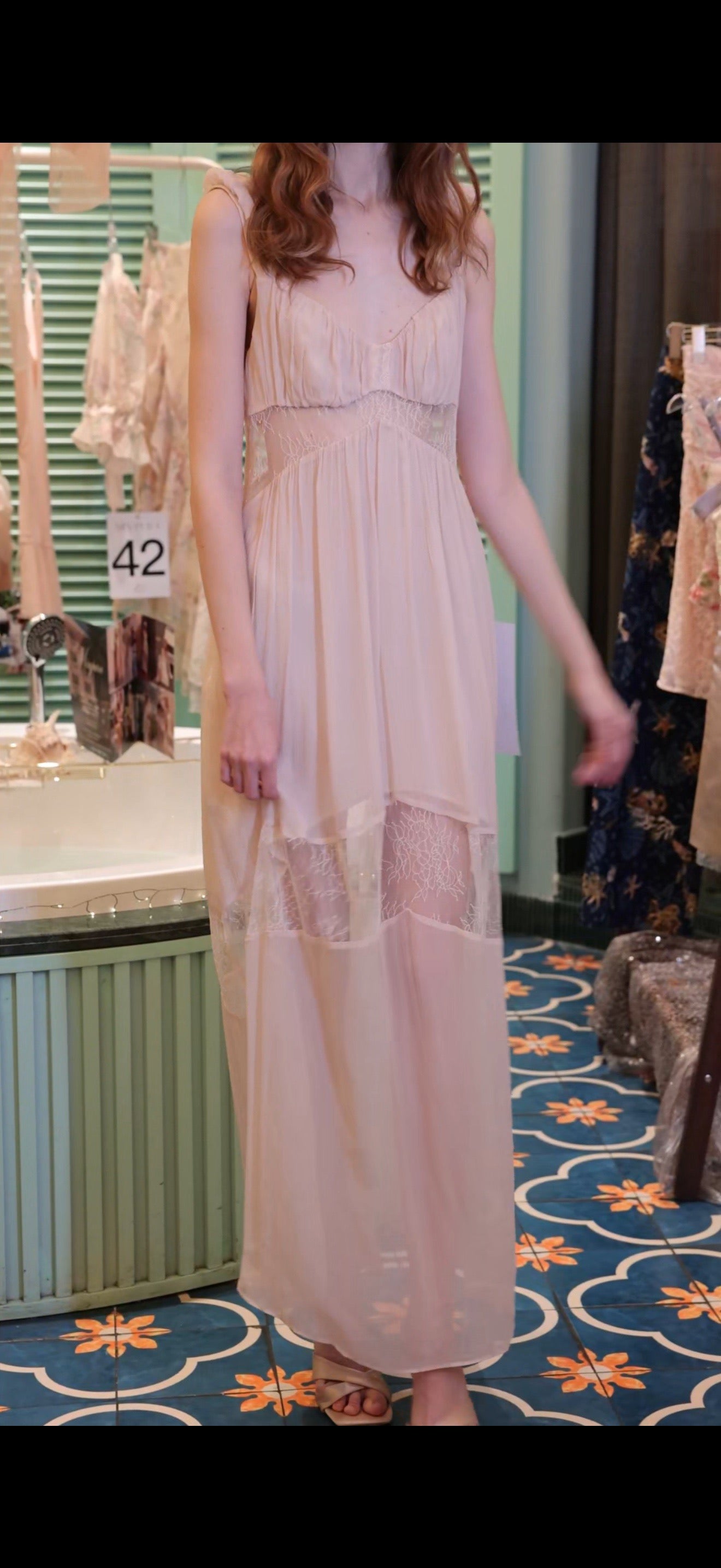 MIN PURA Pink Vacation Sweet Sequins Midi Dress