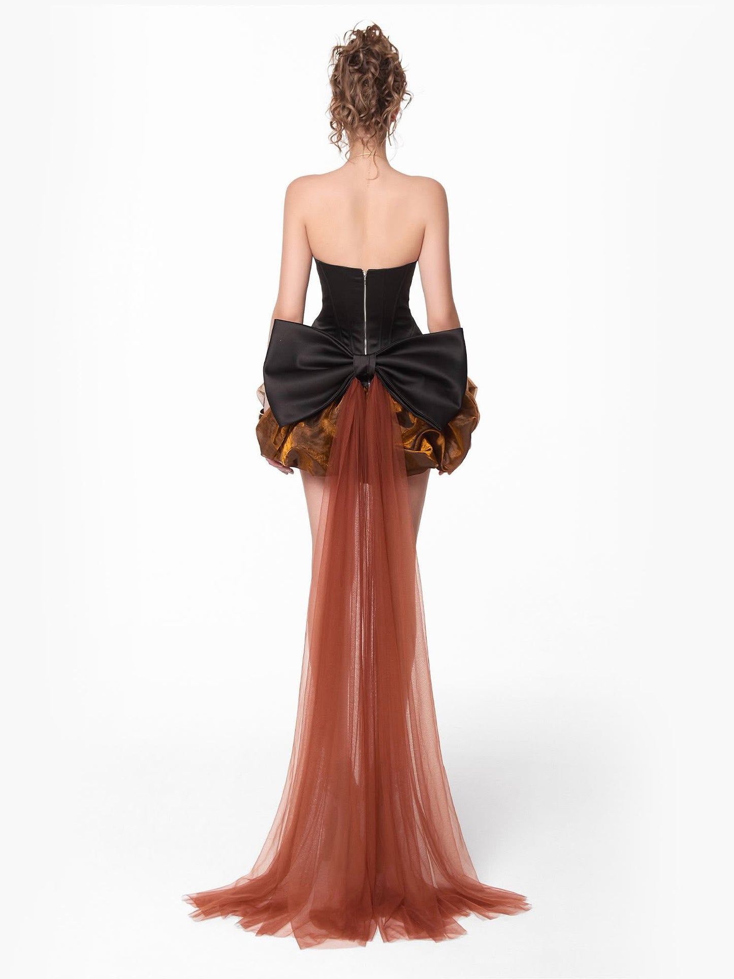 JENEA BY JENNY Sweet Vacation Brown Mini Dress & Bow Tie