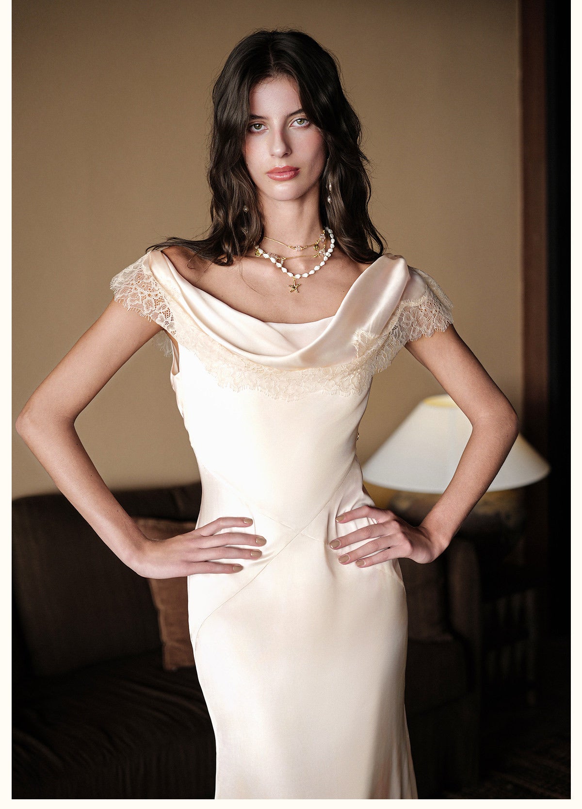 SHEERLUCK Vacation Fairycore Cream Fresco Maxi Dress