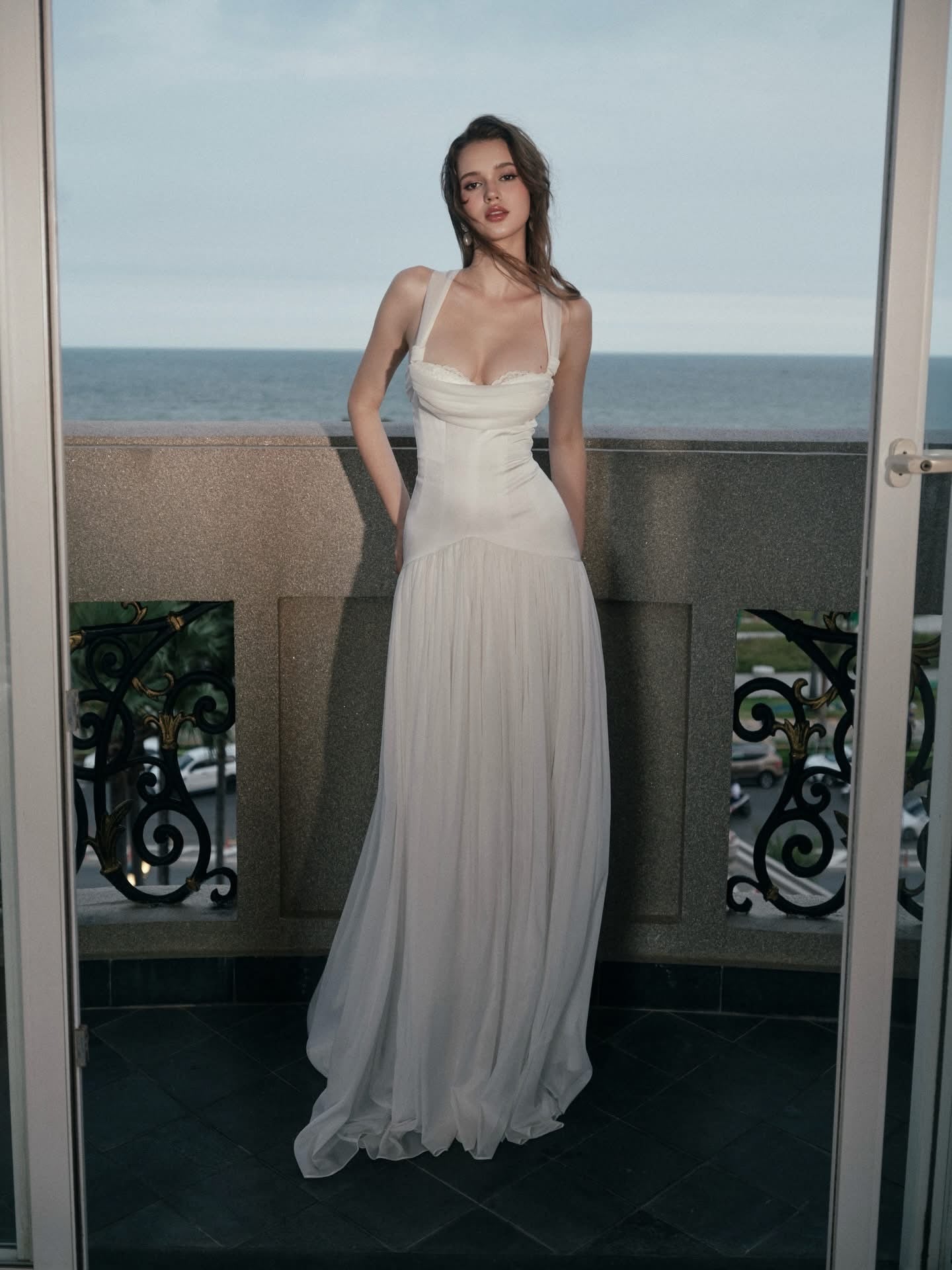 KISSERINE ATELIER Elegant Fairycore White Gown Camilla Maxi Dress