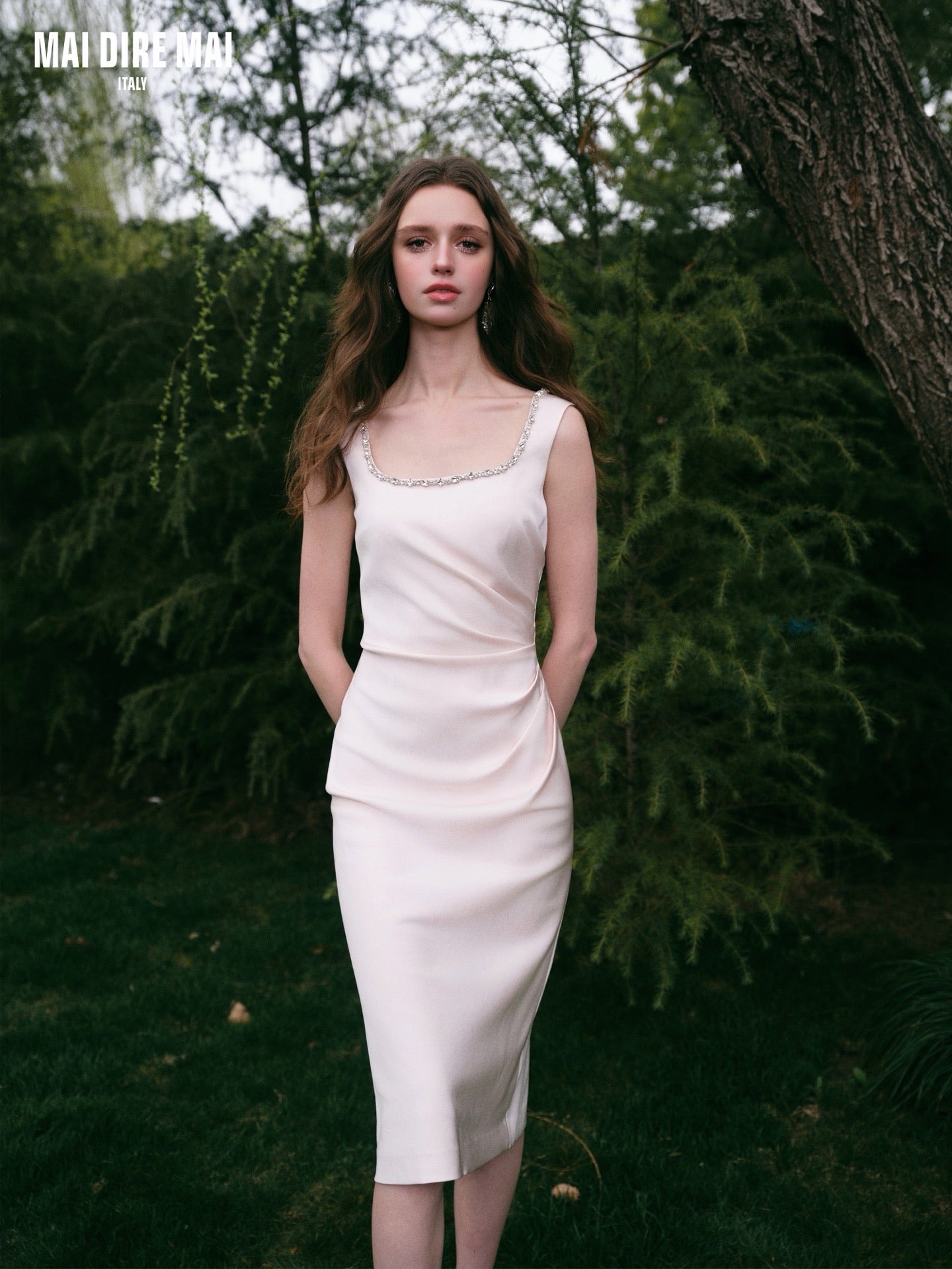 MAI DIRE MAI Sweet Elegant Graduation Pink Midi Dress