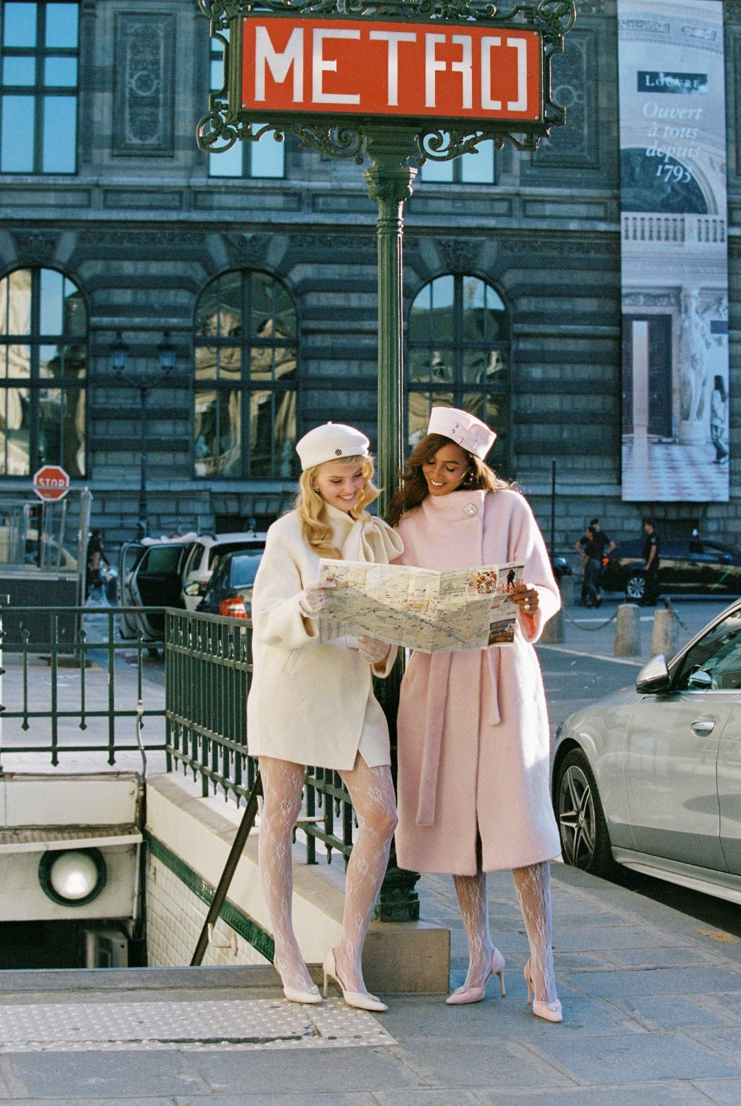 Nana Jacqueline White Pattern Wool Coat