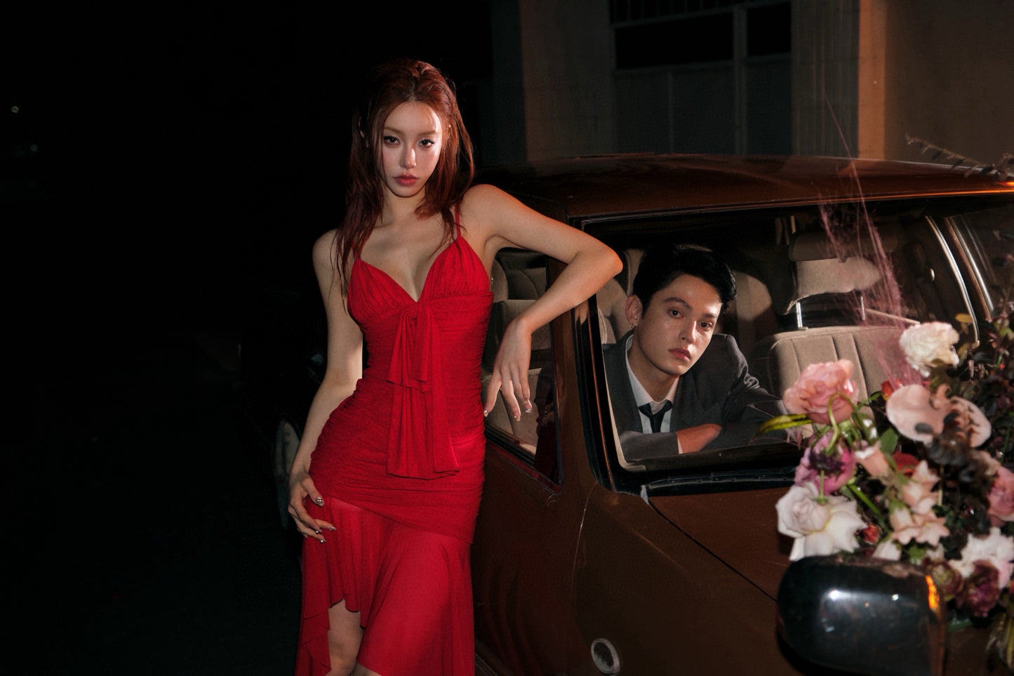 MASION WESTER V-neck Midi Dress