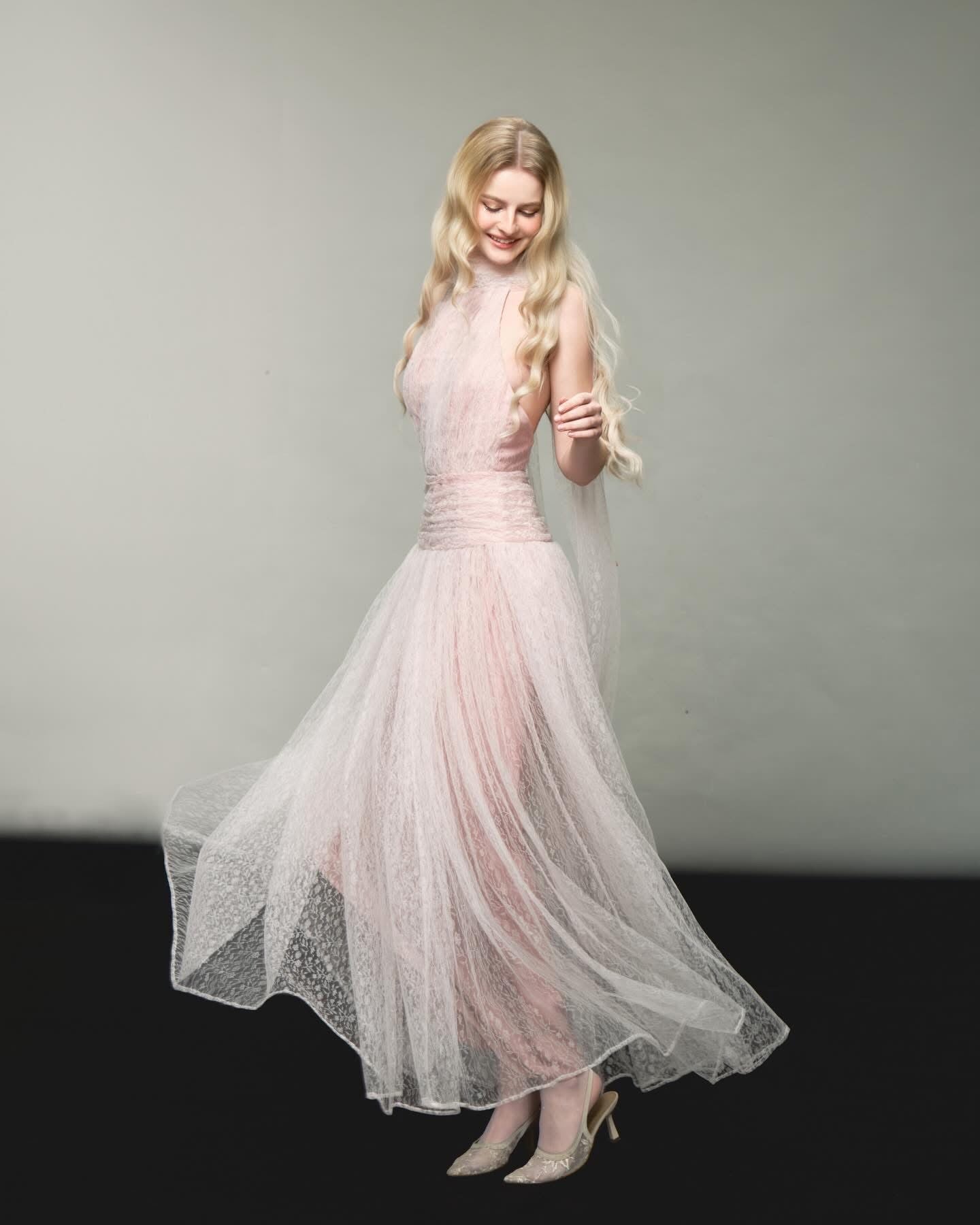 DELICIAE Pink Minimalist Josephine Maxi Dress