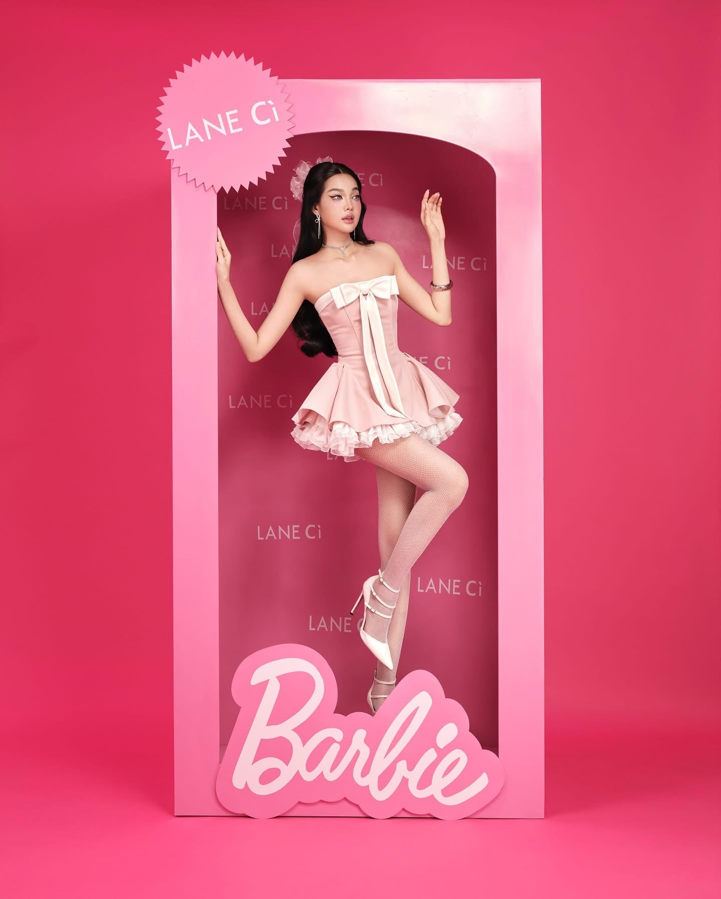 LANE CI Pink Bunny Mini Dress