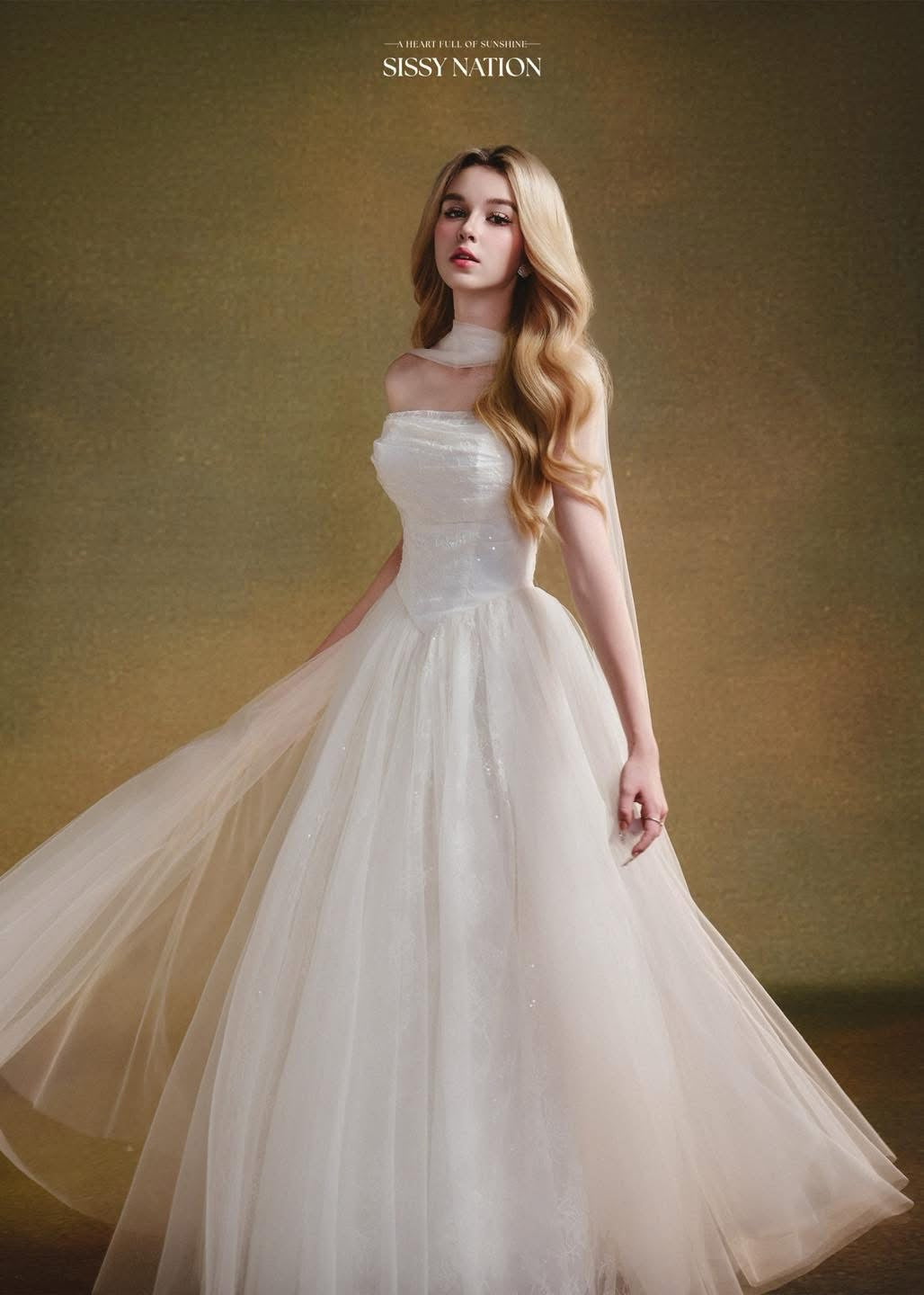 SISSY NATION White Elegant Amelia Corset Maxi Dress