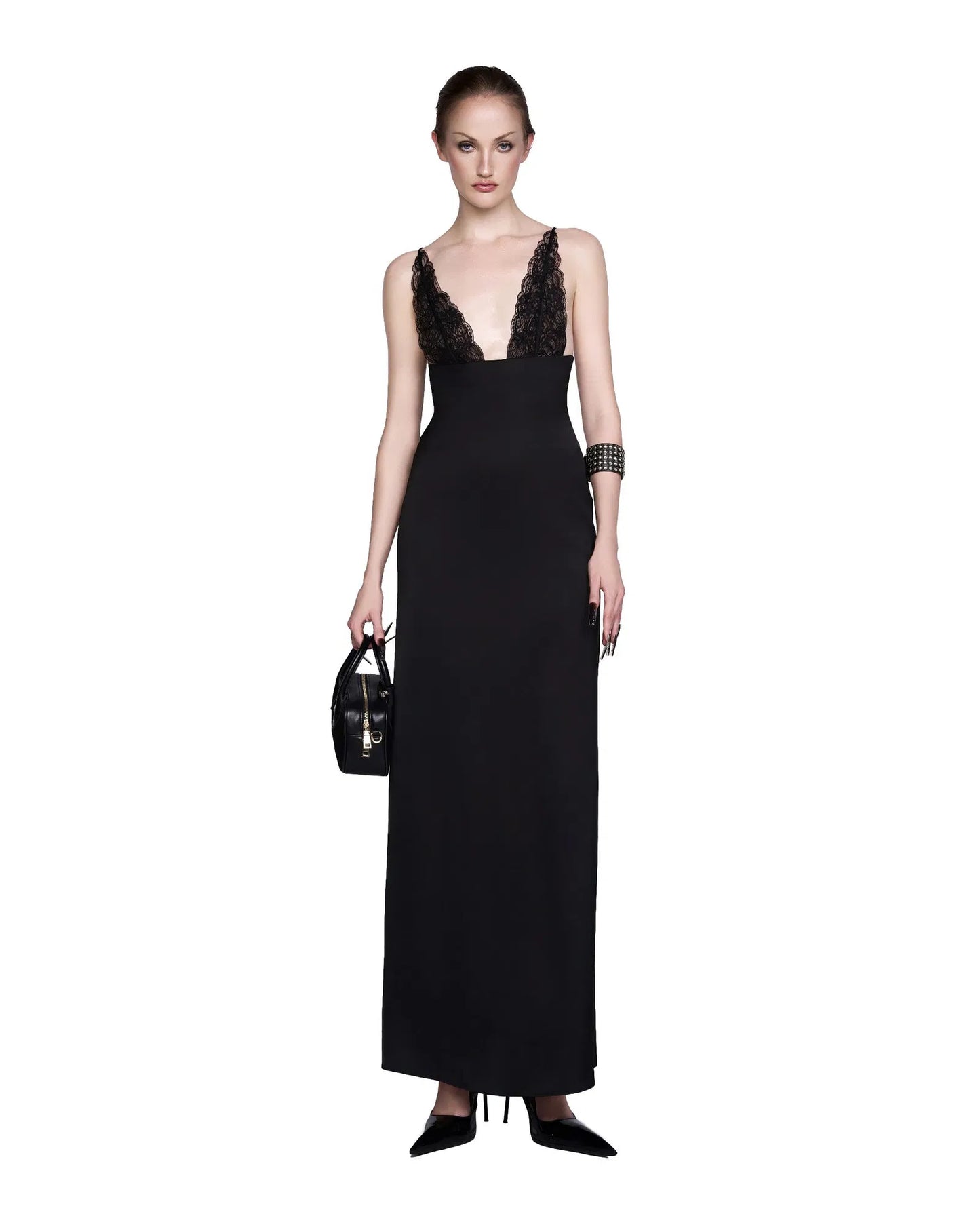 LSOUL BLACK& NUDE GAGA MAXI DRESS