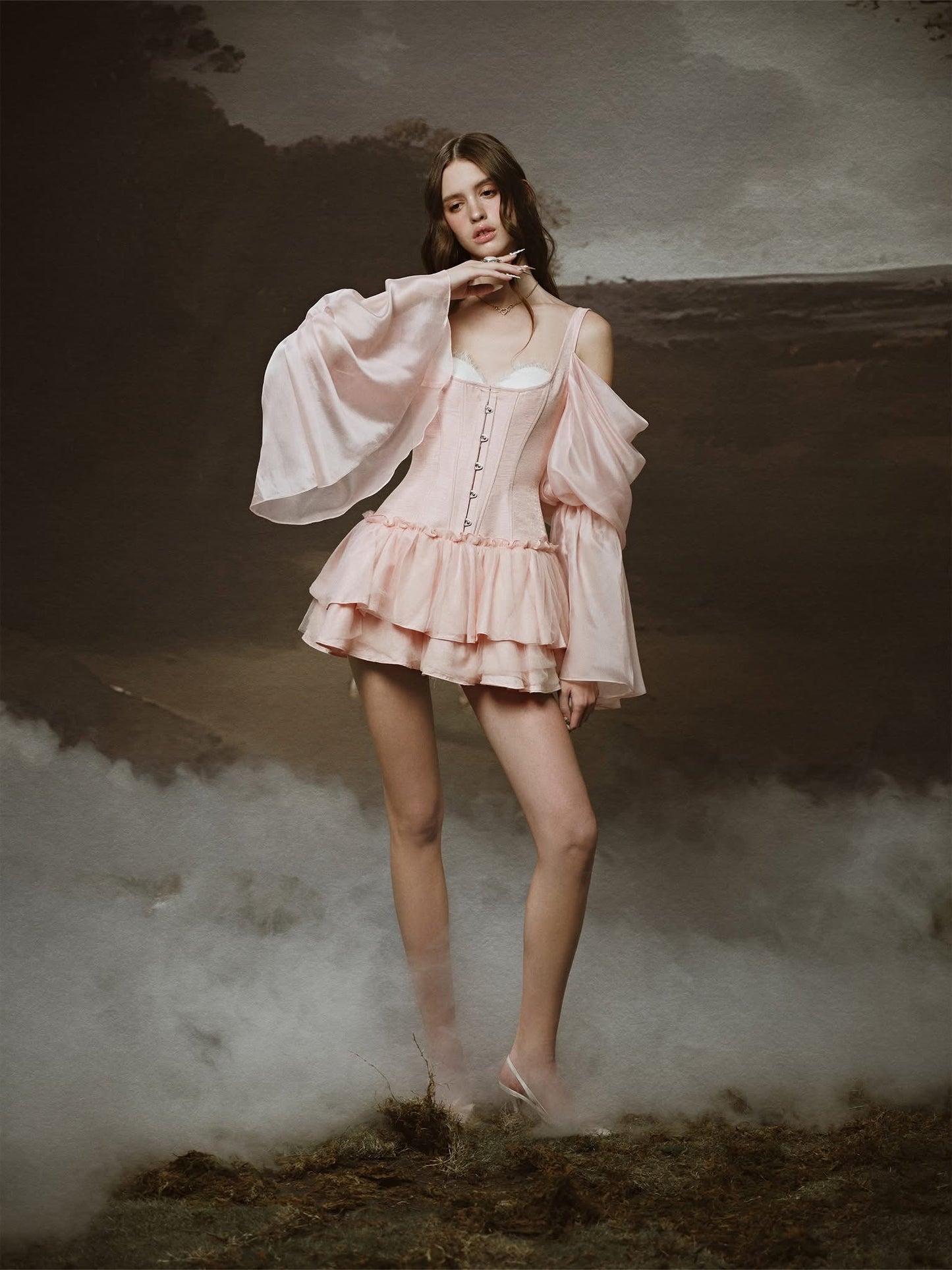 LINH PHUNG Pink Calla Mini Dress