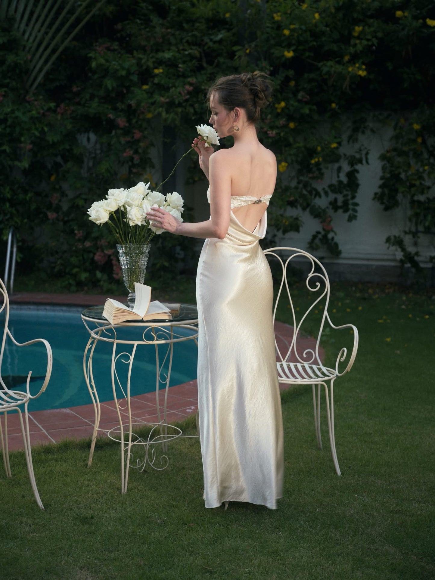 KISSERINE ATELIER Elegant Fairycore White Rosalia Maxi Dress