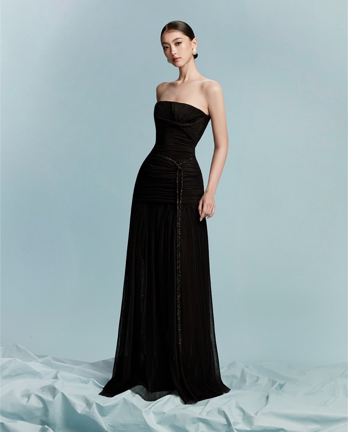 BYDI Elegant Minimalist Black Soma Maxi Dress
