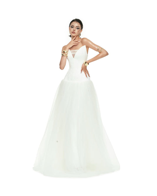 KATHY ATELIER White Diana Maxi Dress