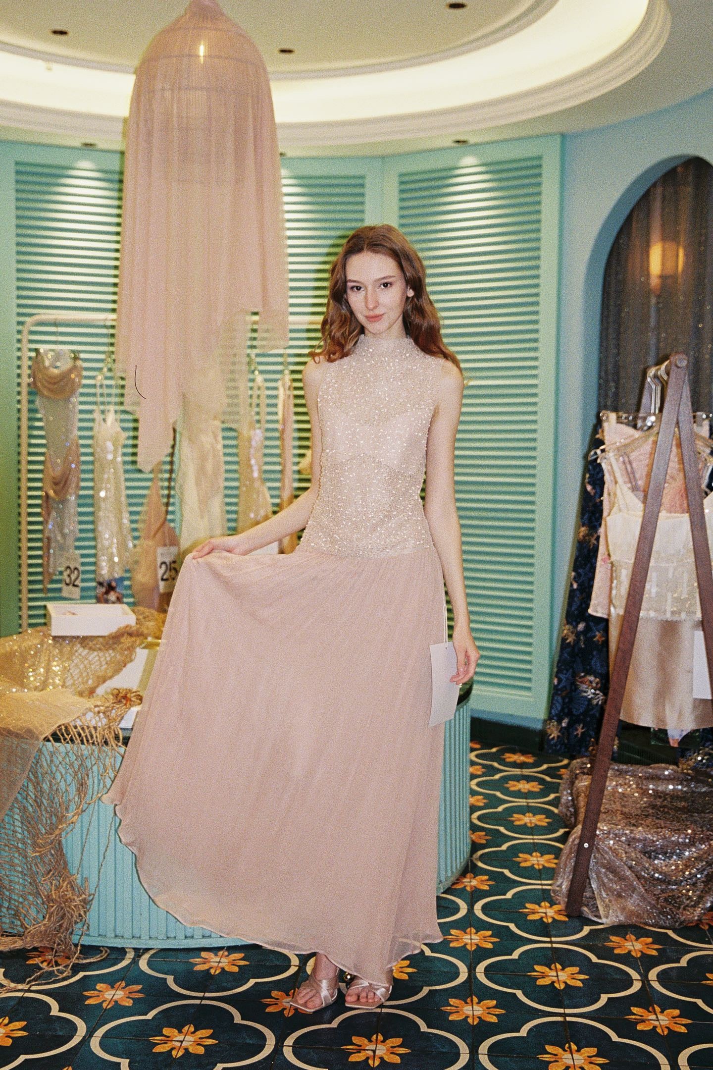 MIN PURA Pink Vacation Sweet Lente Maxi Dress