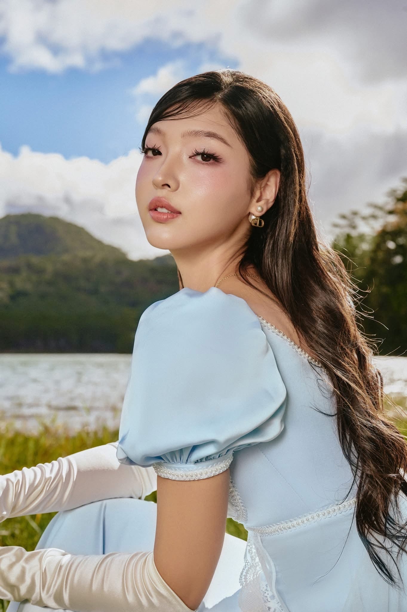 SISSY NATION Sweet Elegant Fairycore Pink Daphne Silk Maxi Dress