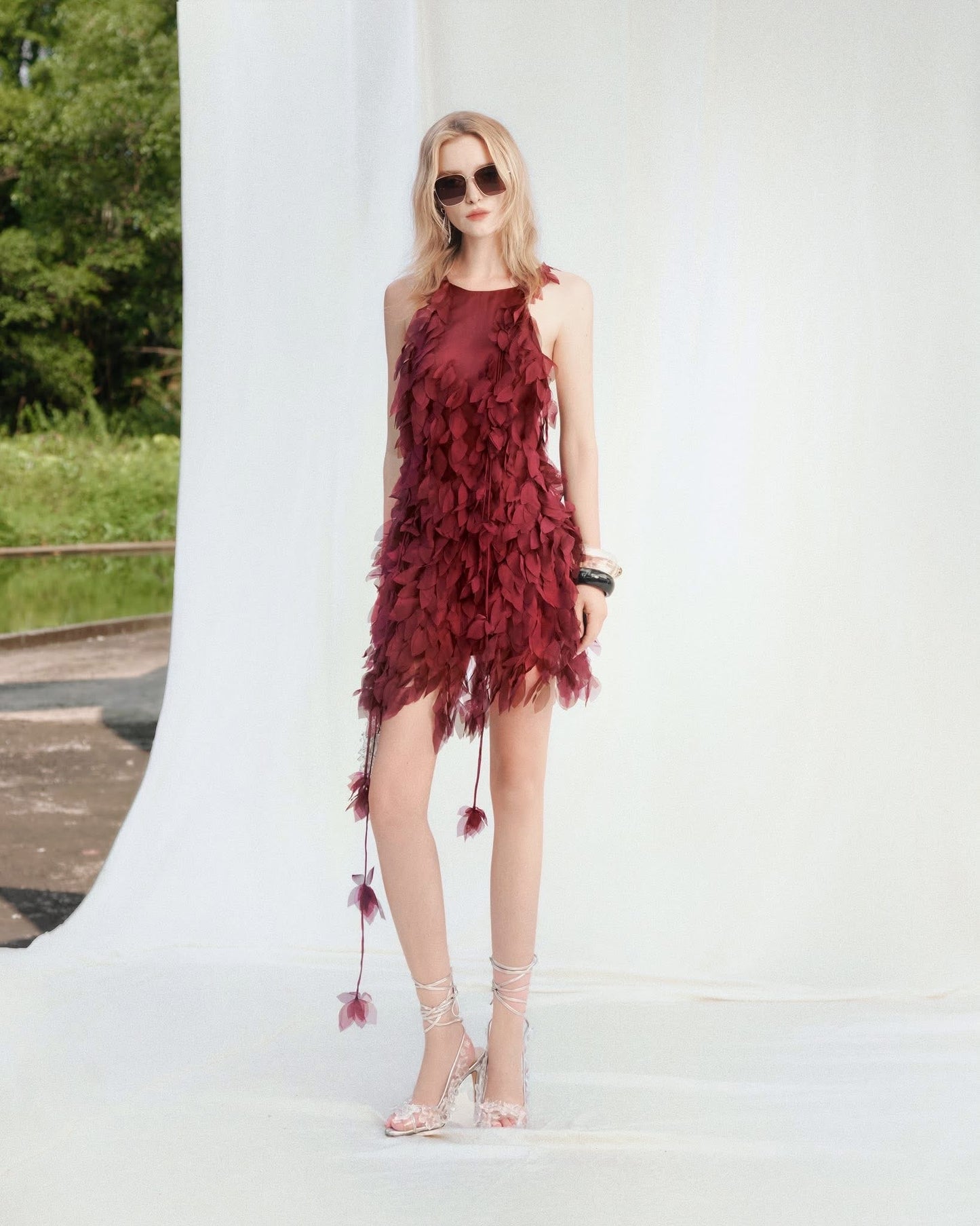 MUSTHAVE Fairycore Elegant Red Nina Mini Dress