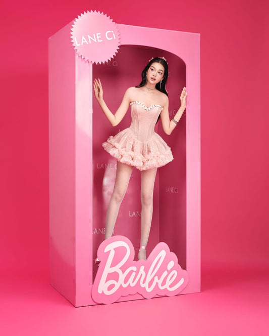 LANE CI Pink Bloom Mini Dress