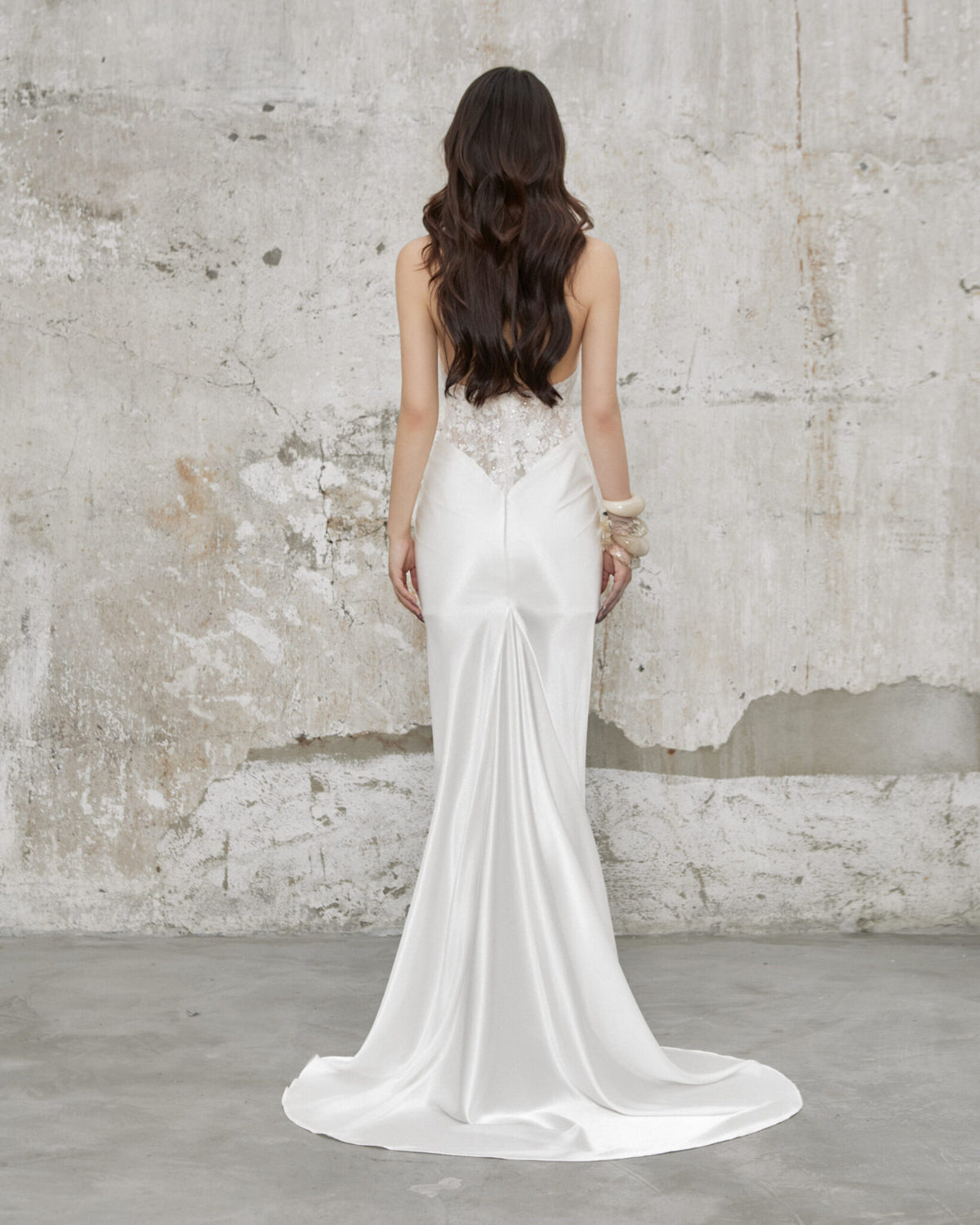 White Halter Deep-V Lace Bodice Velya Maxi Dress