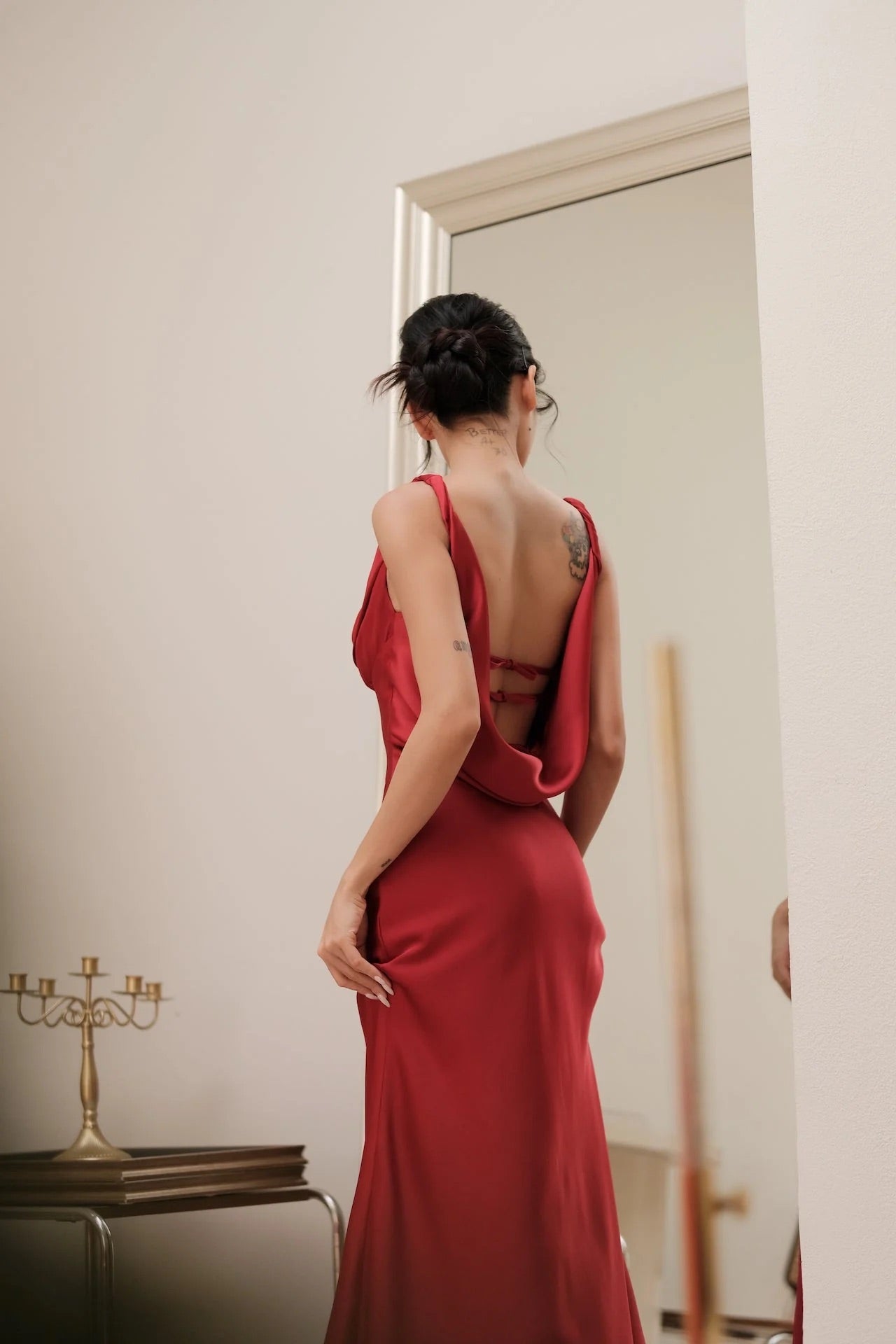 JUBIN Red Elegant Maxi Dress