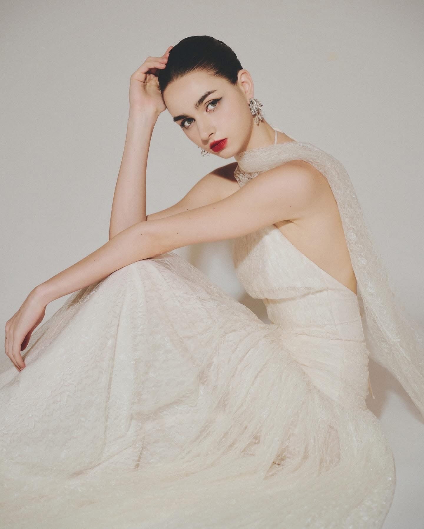 DELICIAE Blue Vacation Elegant Minimalist Josephine Maxi Dress