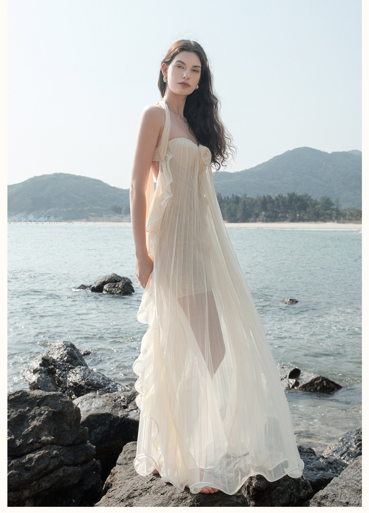 SHEERLUCK Brown Thessa Vacation Maxi Dress