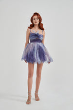 CALLRINDUCK Purple Halter Mini Dress （Sales）