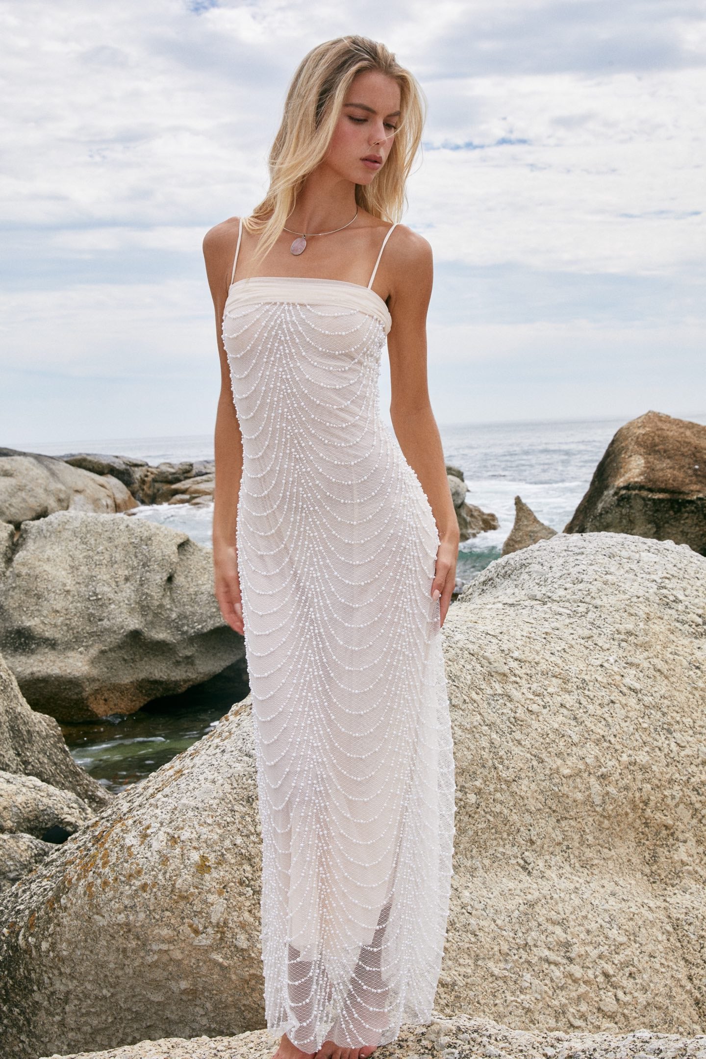 MIN PURA White Vacation Sweet Zebra
Pearl Maxi Dress