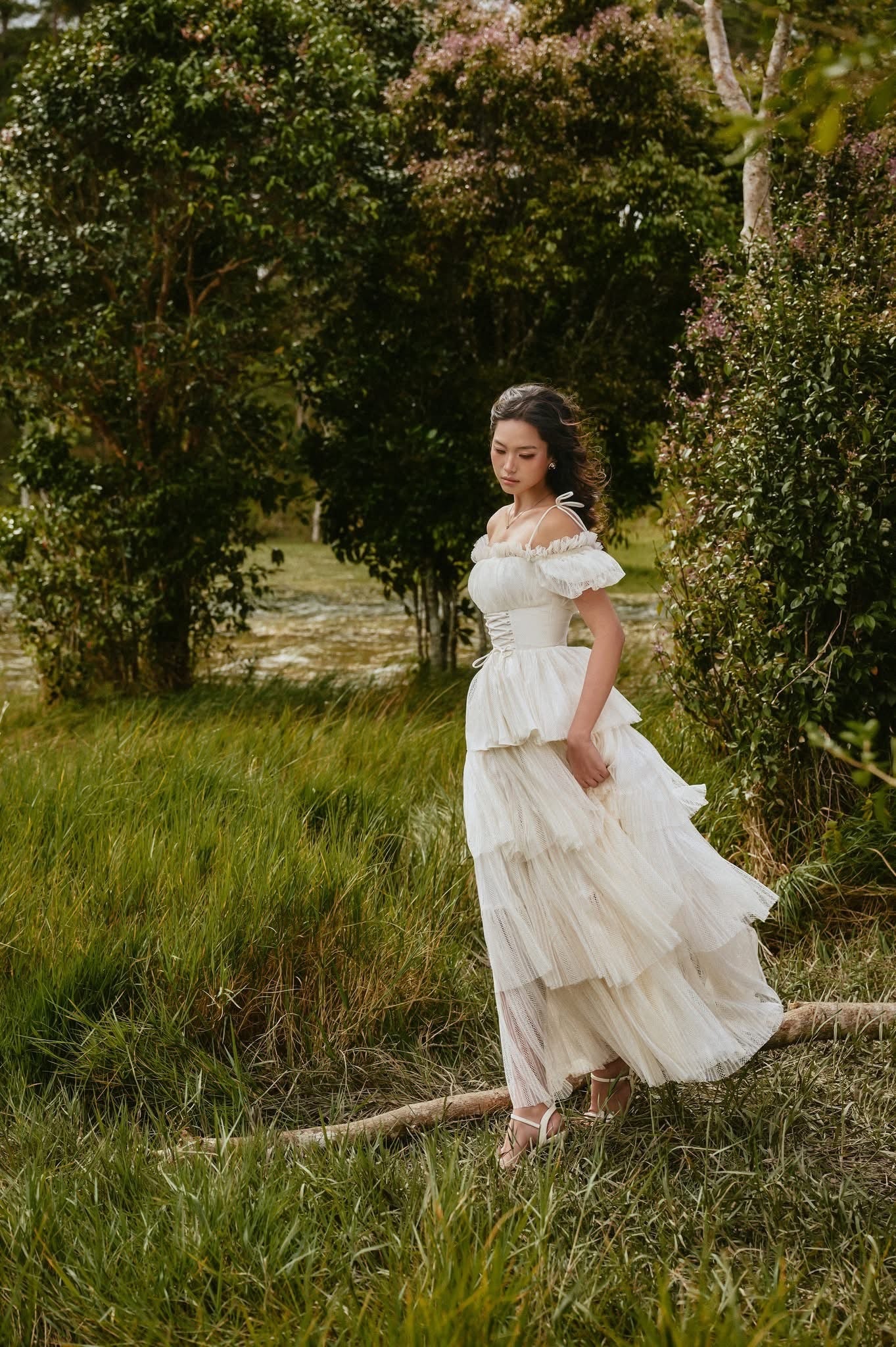 SISSY NATION Sweet Elegant Fairycore White Cruel Summer Maxi Dress