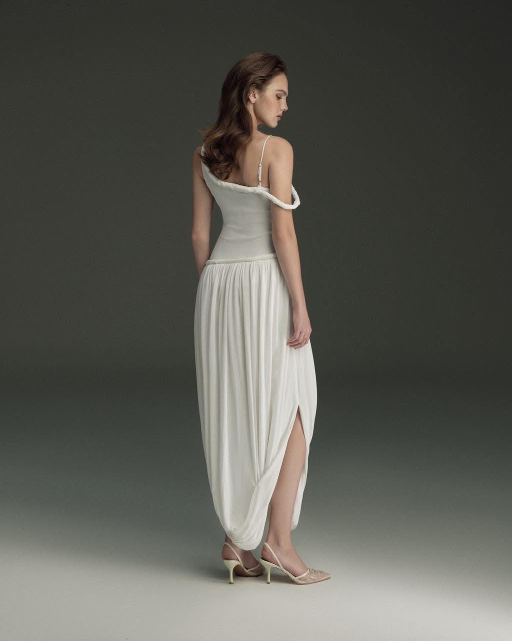 OIA STUDIOS White Vacation Minimalist Femmora Maxi Dress