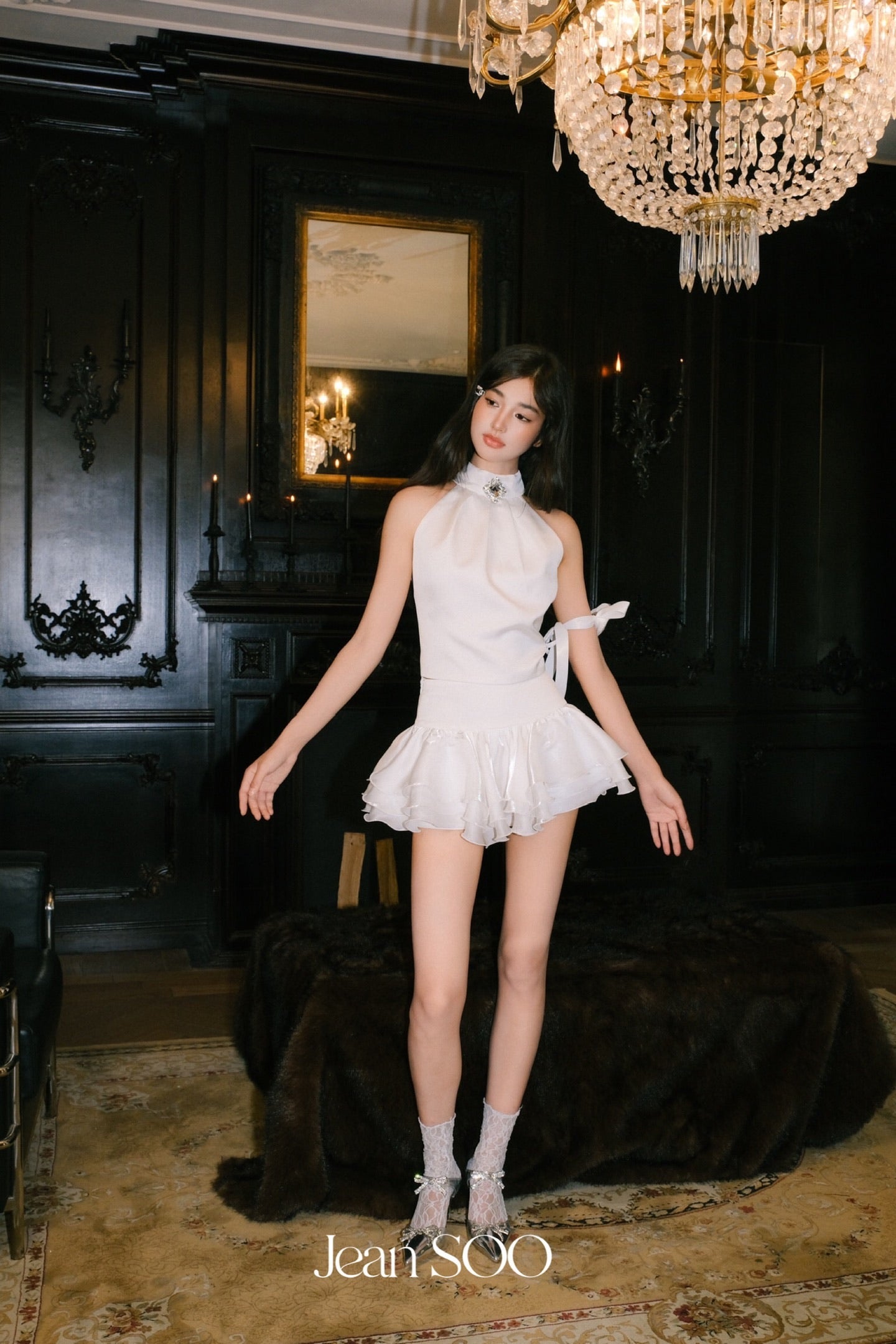 JEAN SOO Sweet Vacation White Diamond Top & Skirt