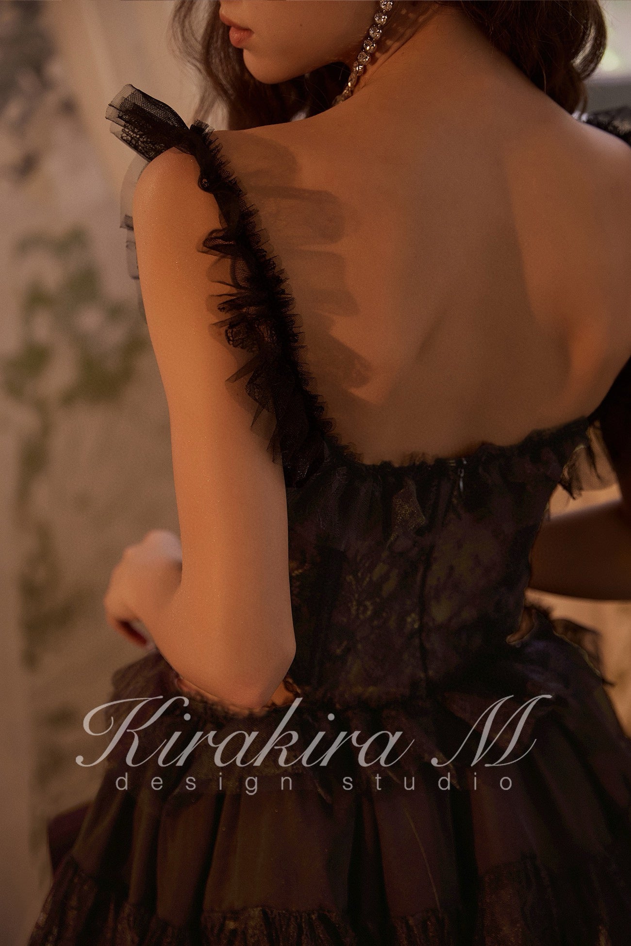 KIRAKIRA M Black Lace Mini Dress