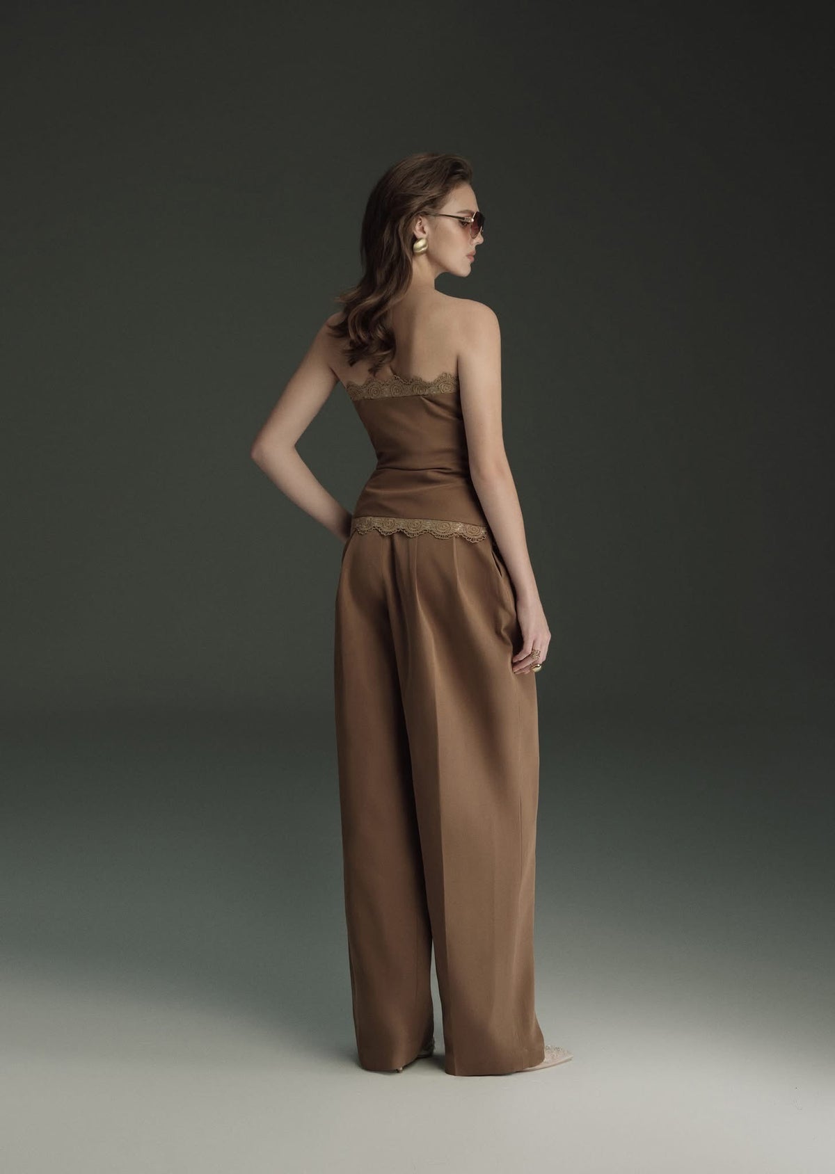 OIA STUDIOS Brown Vacation Formal Aily Top