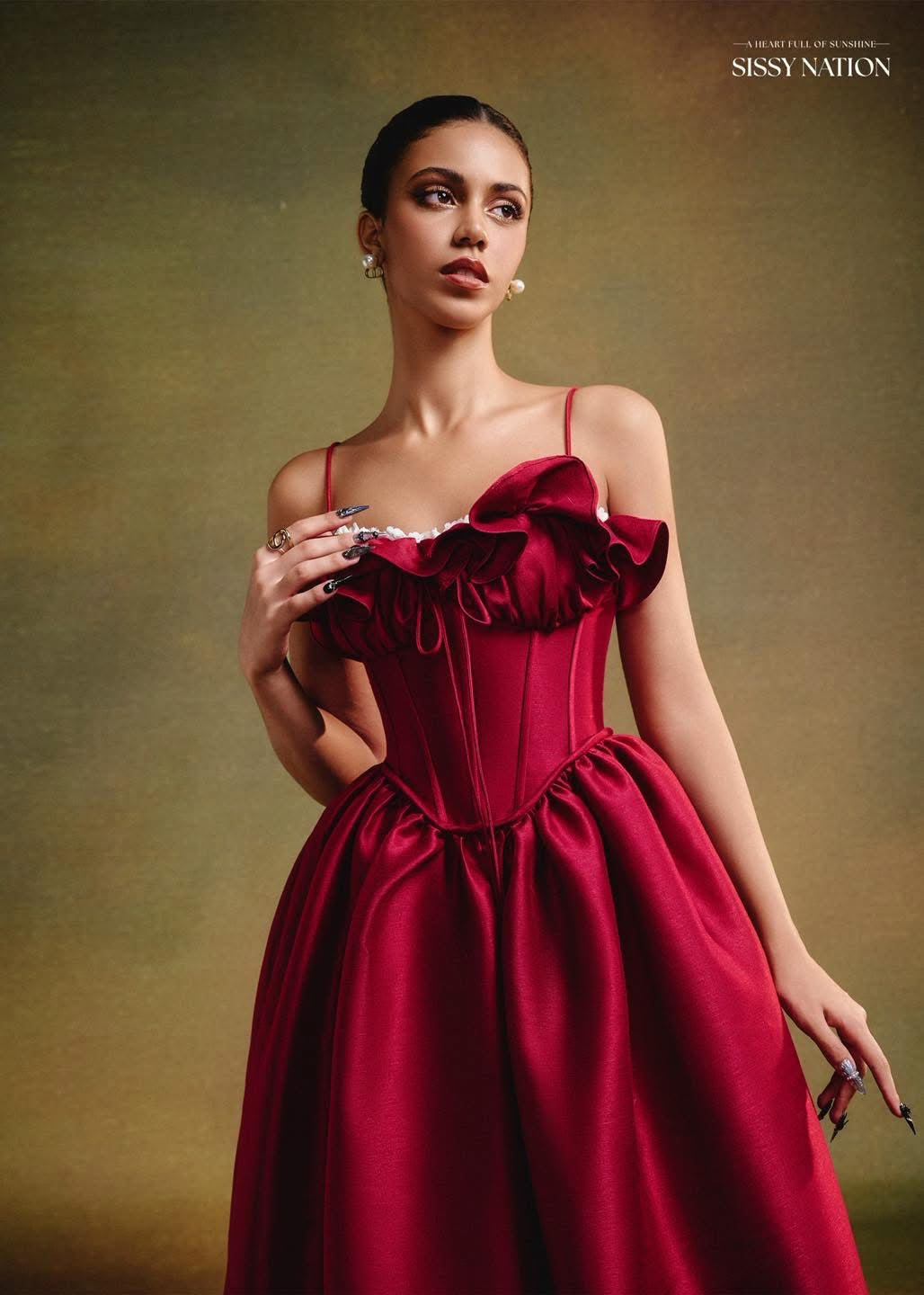 SISSY.NATION Red Elegant Tulip Maxi Dress