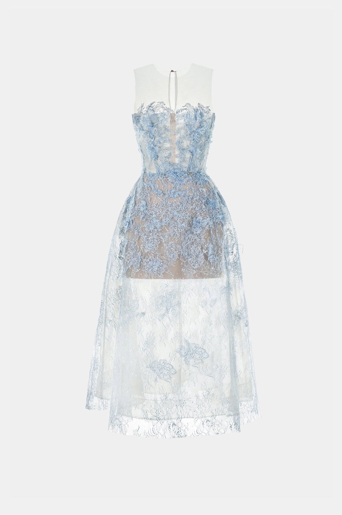 MONTSAND Pink Beaded Lace Maxi Dress