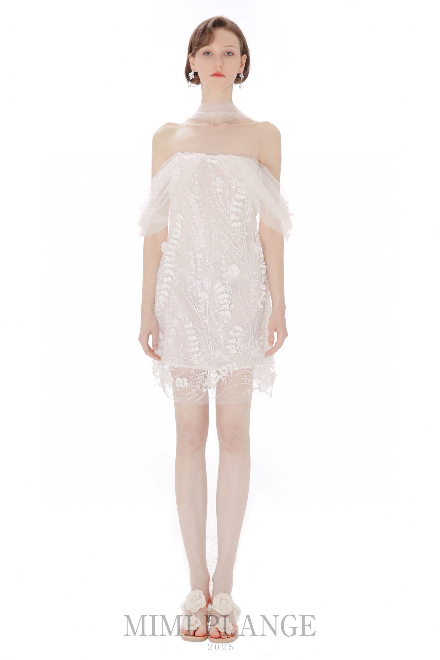 MIMI PLANGE White One-shoulder Mini Dress