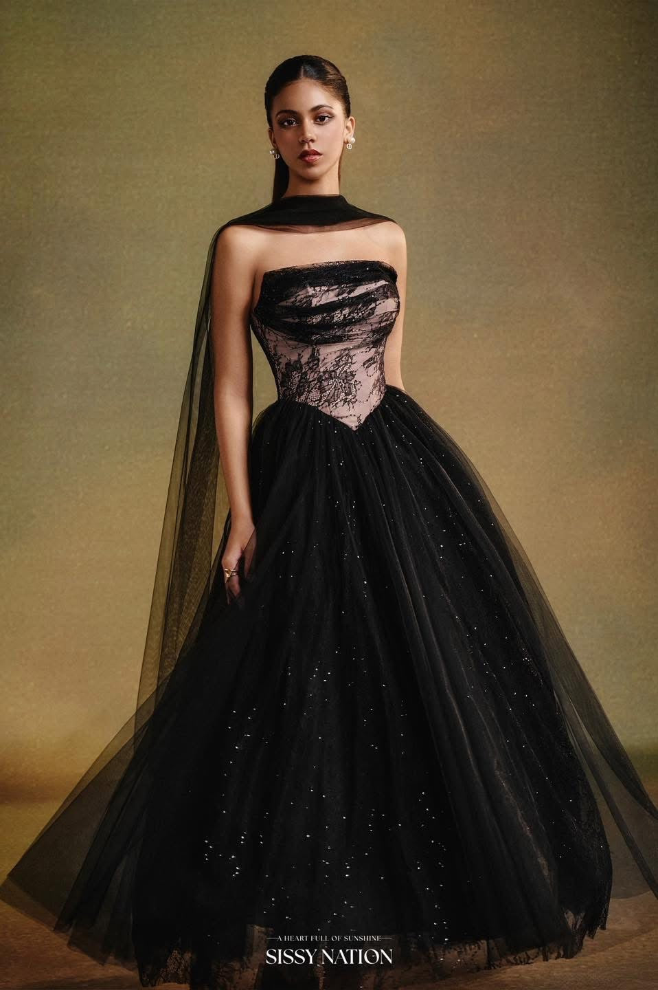 SISSY NATION Black Black Corset Maxi Dress