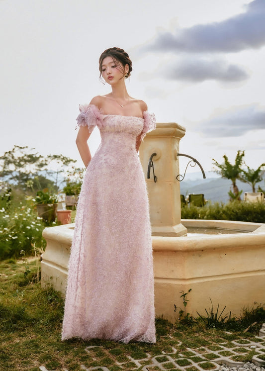 SISSY NATION Sweet Elegant Fairycore Pink Sophie Gown Maxi Dress