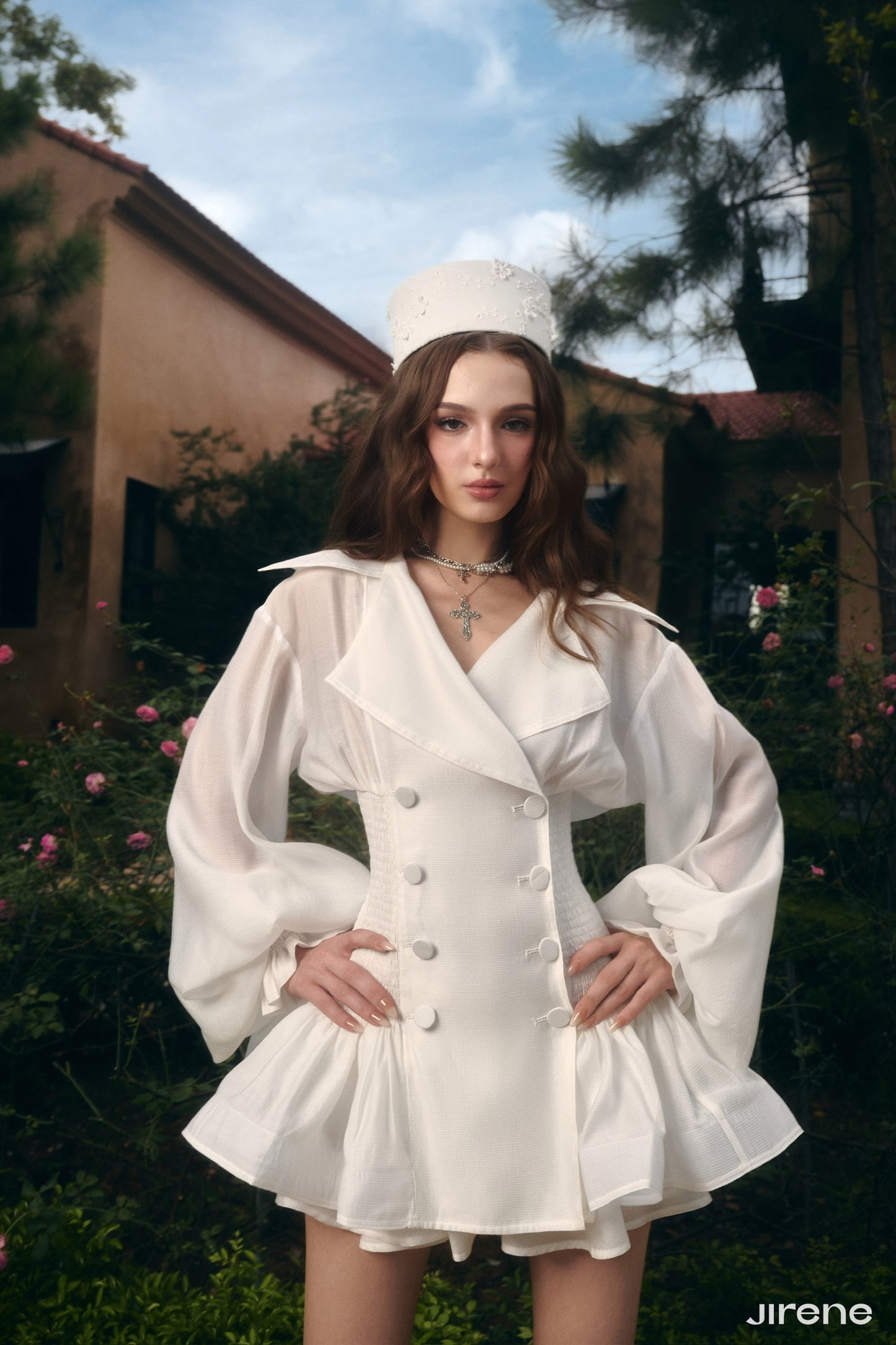 JIRENE White Ferry Mini Dress