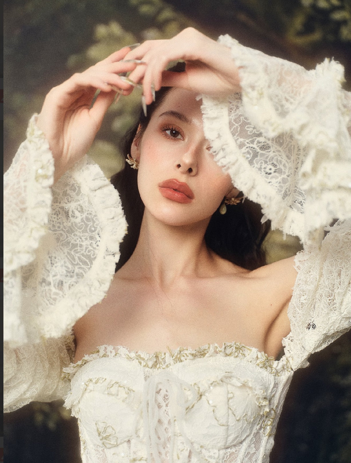 LINHPHUNG White Lace Elowen Maxi Dress