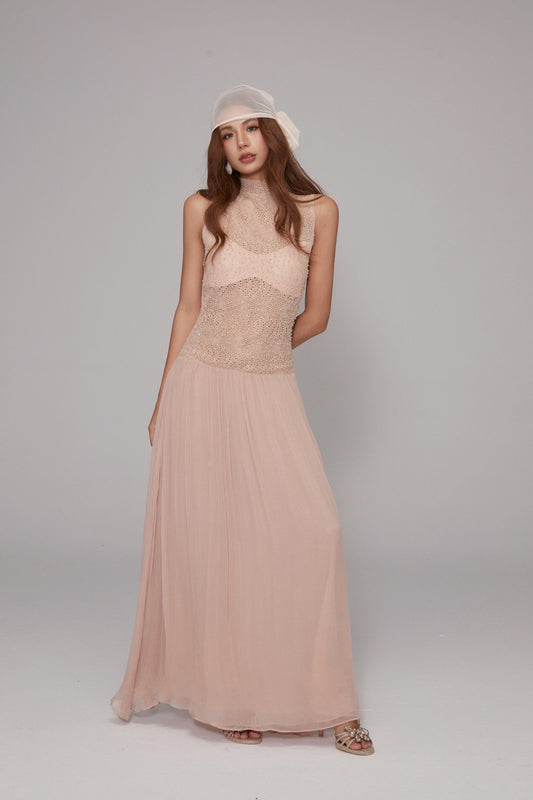 MIN PURA Pink Vacation Sweet Lente Maxi Dress